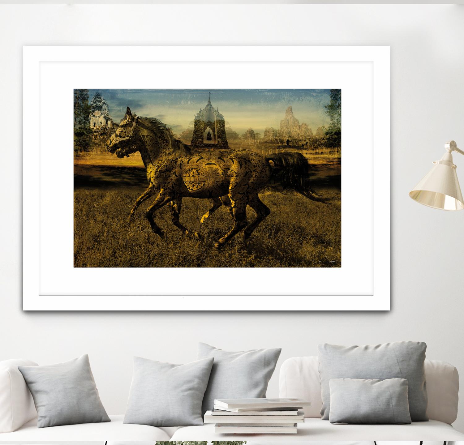2 Horses by Daniel Stanford on GIANT ART - gold animals exotique