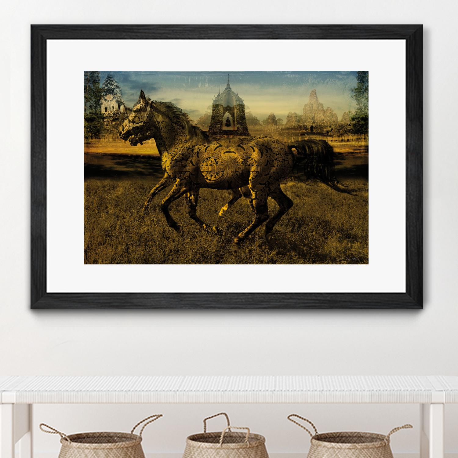 2 Horses by Daniel Stanford on GIANT ART - gold animals exotique
