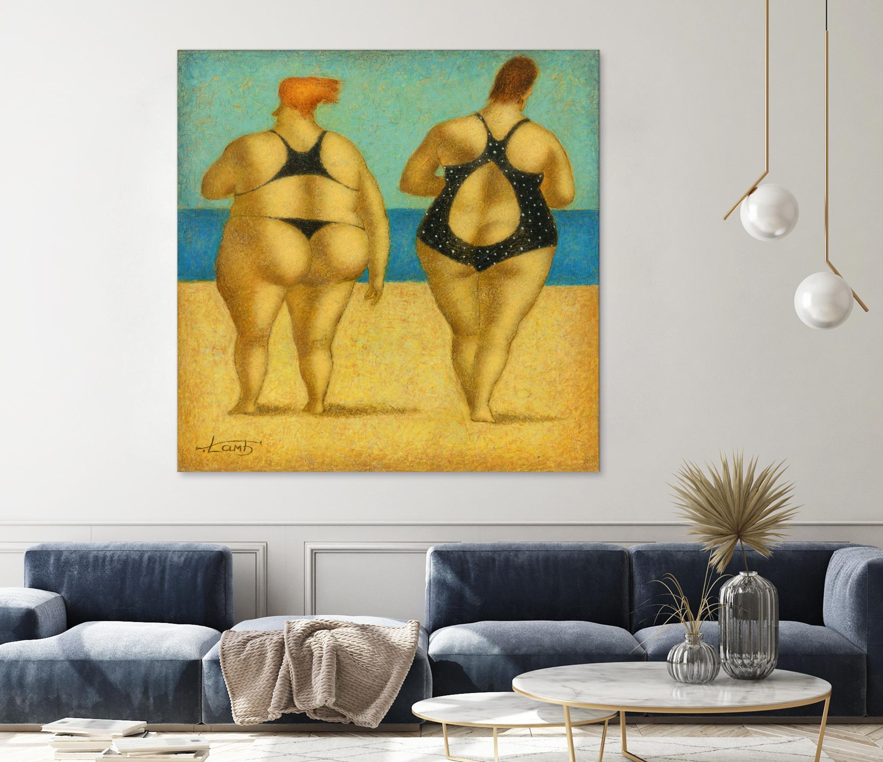2 on the beach by Steven Lamb on GIANT ART - beige men and women