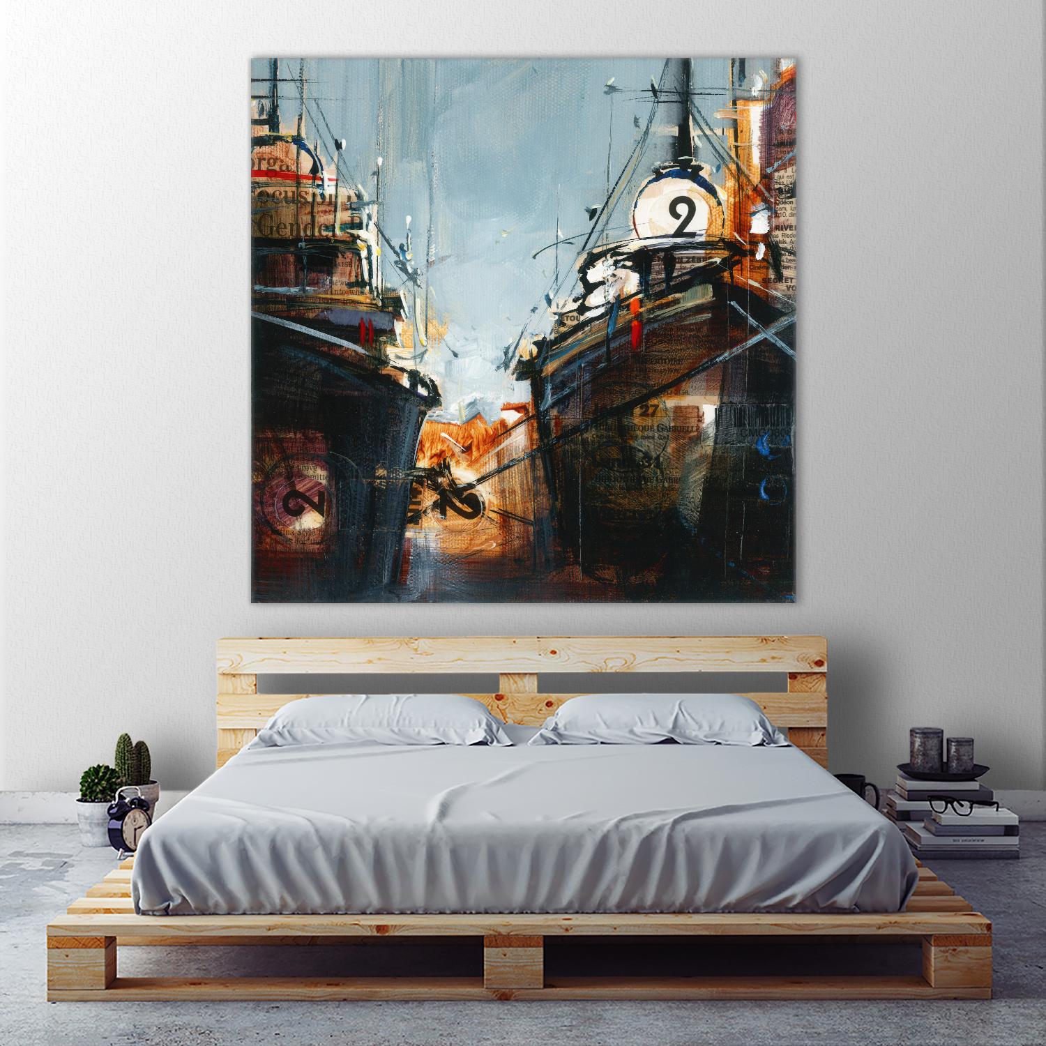 2 bateaux by Roland Palmaerts on GIANT ART - grey nautical