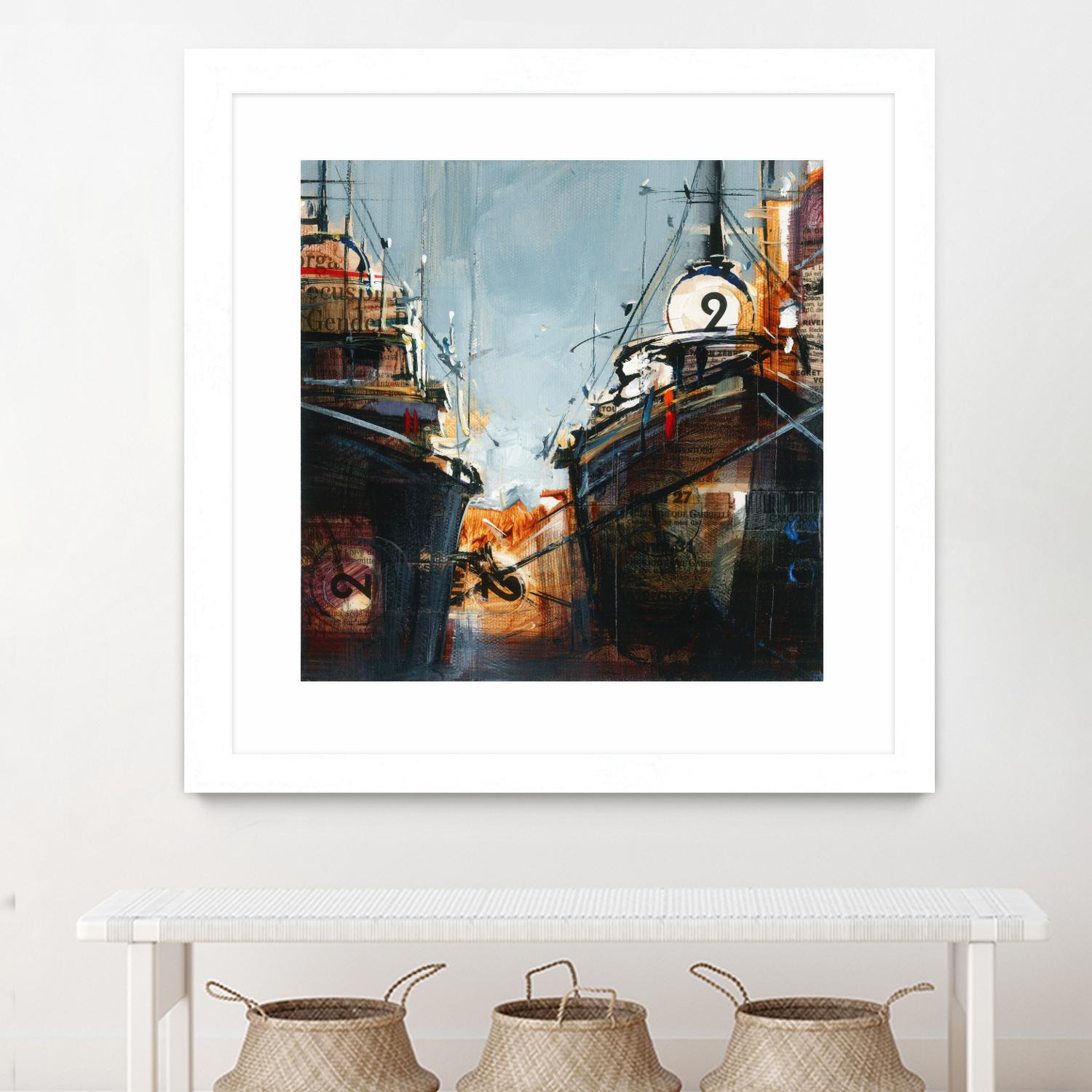 2 bateaux by Roland Palmaerts on GIANT ART - grey nautical