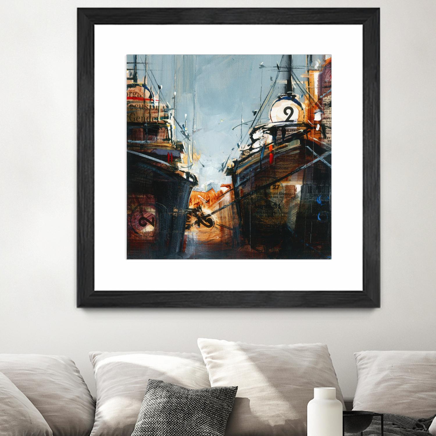 2 bateaux by Roland Palmaerts on GIANT ART - grey nautical