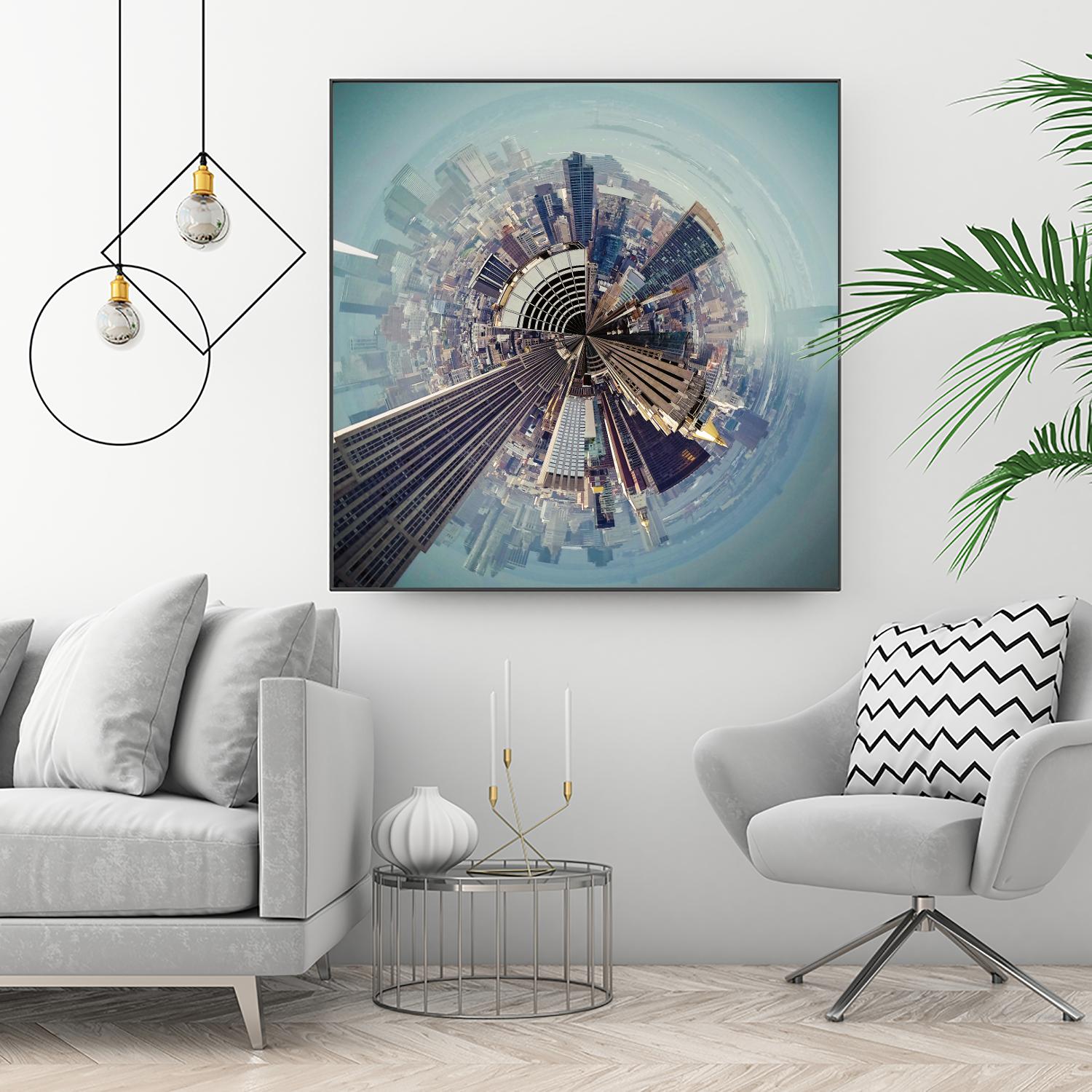 City Center I by Jean-François Dupuis on GIANT ART - blue city scene buildings