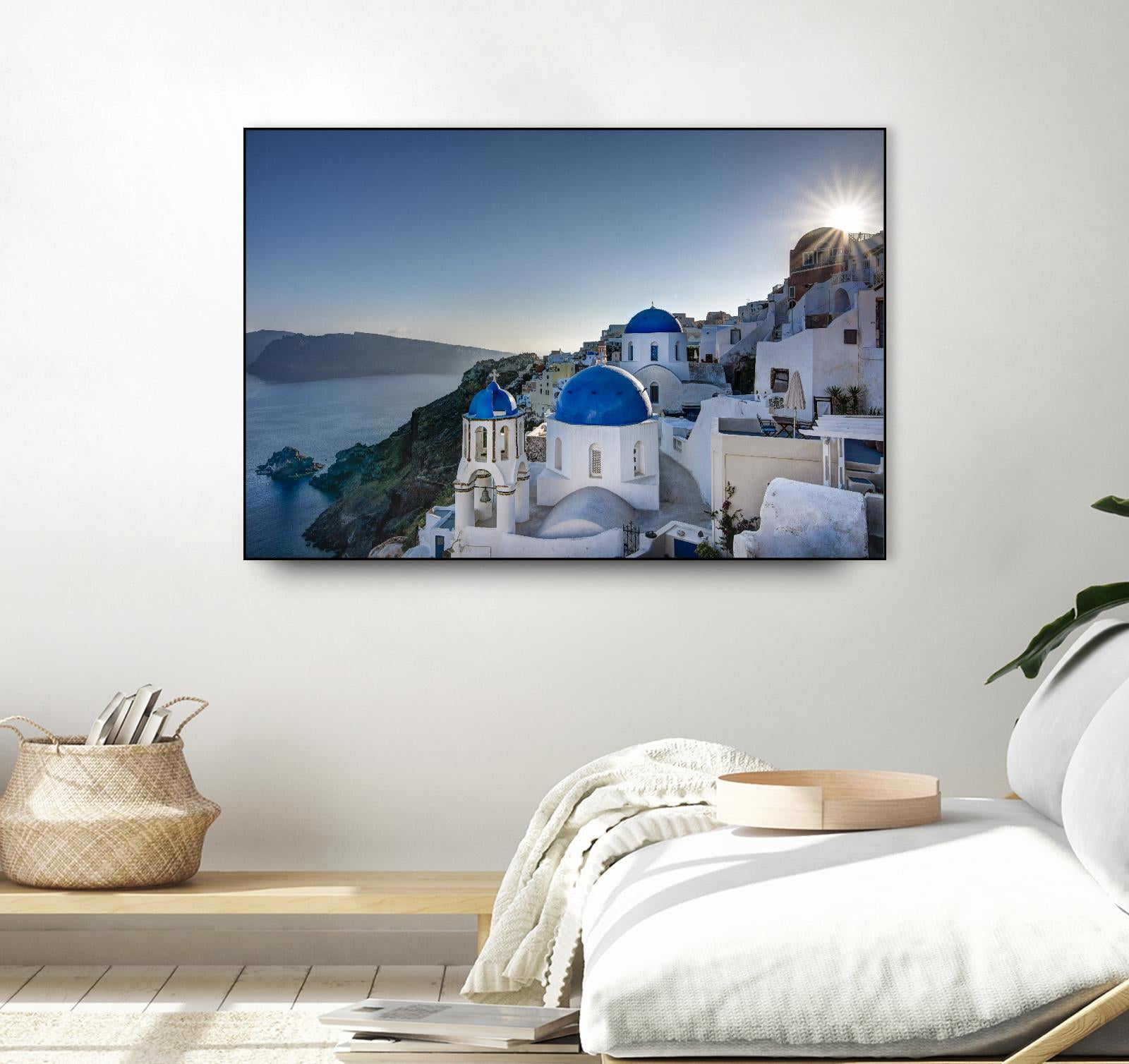 Beautiful blue domes of Santorini, Greece by Nick Jackson on GIANT ART - blue photographe