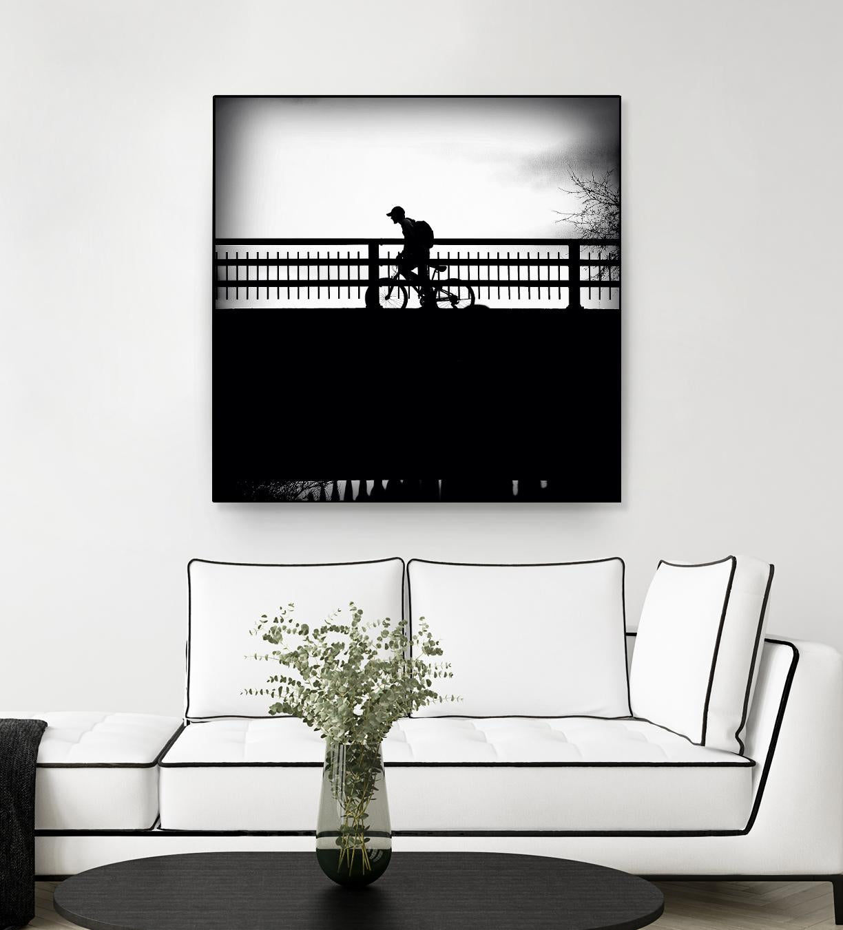 Lone Rider by Jean-François Dupuis on GIANT ART - white black & white bicyclette