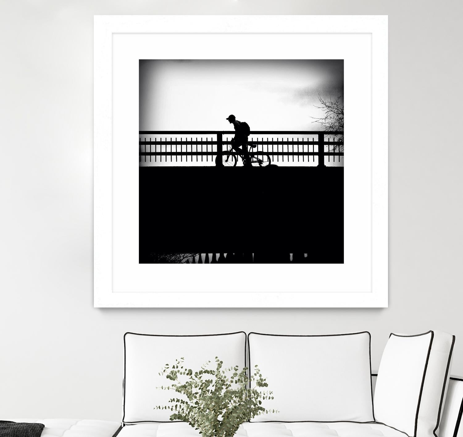 Lone Rider by Jean-François Dupuis on GIANT ART - white black & white bicyclette
