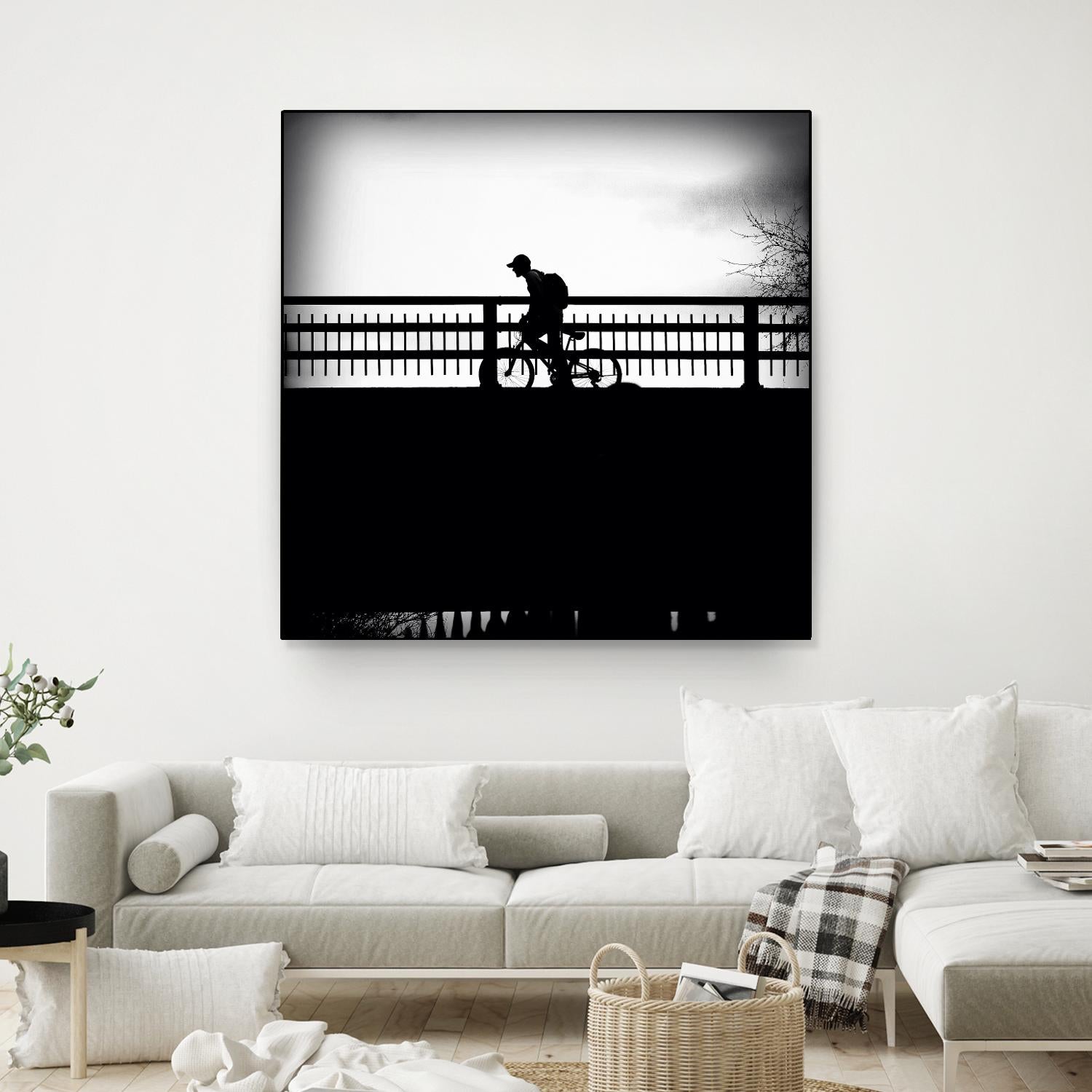 Lone Rider by Jean-François Dupuis on GIANT ART - white black & white bicyclette