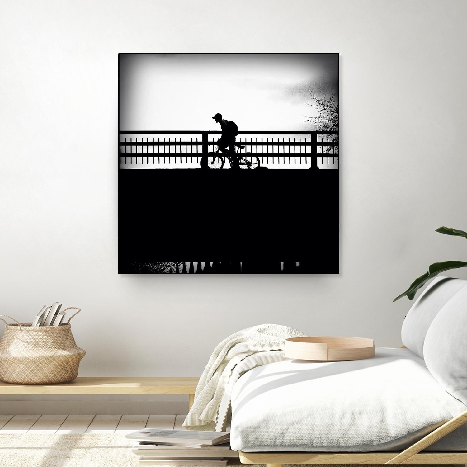 Lone Rider by Jean-François Dupuis on GIANT ART - white black & white bicyclette