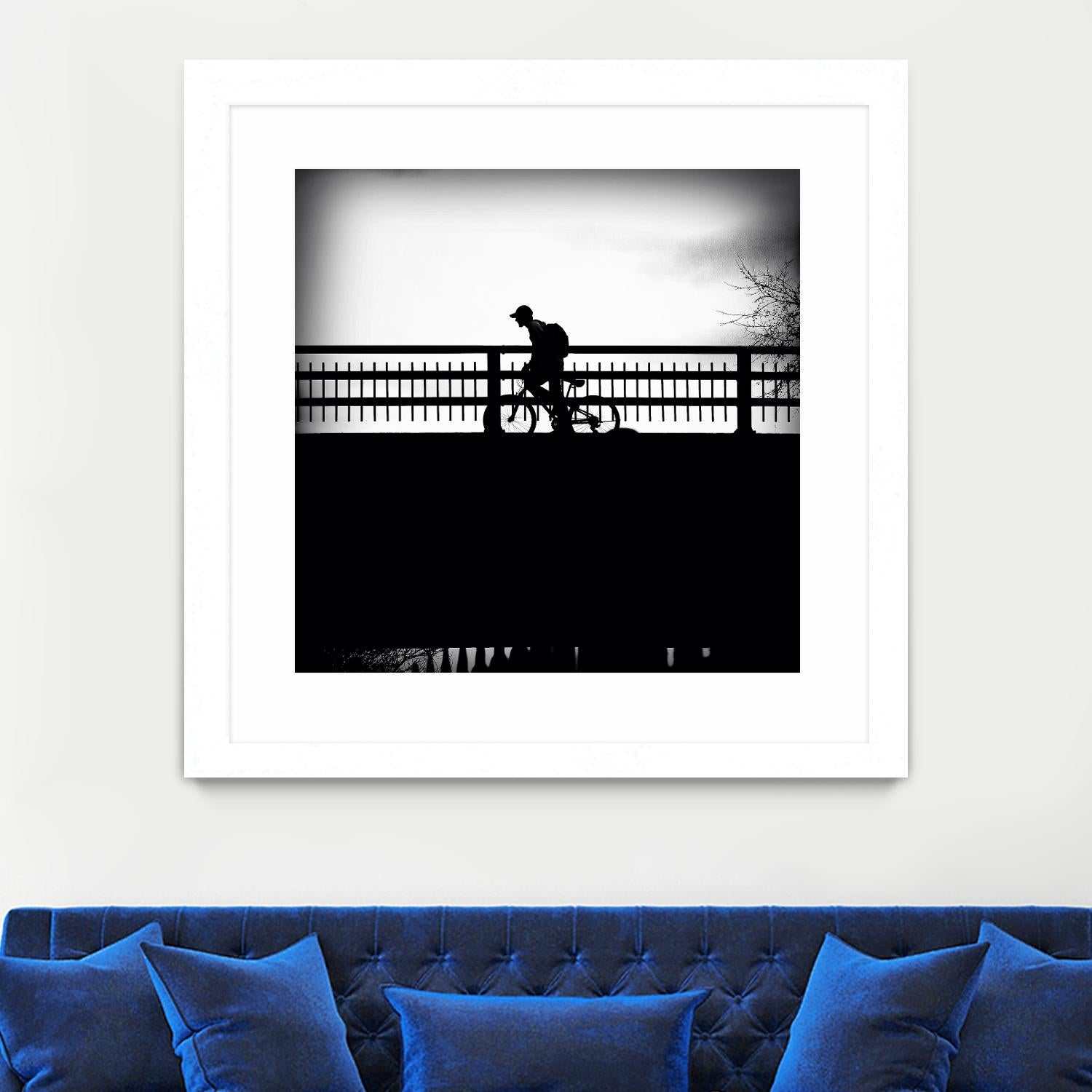 Lone Rider by Jean-François Dupuis on GIANT ART - white black & white bicyclette