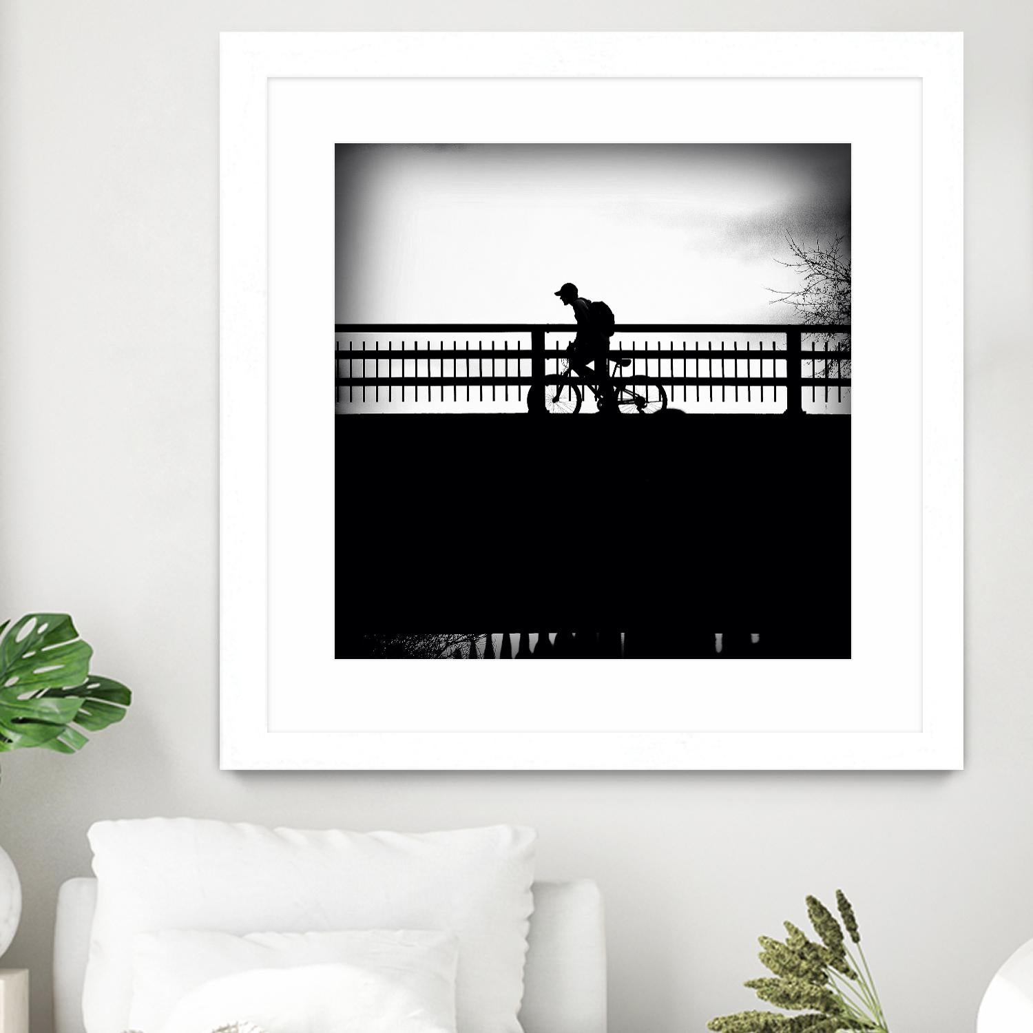 Lone Rider by Jean-François Dupuis on GIANT ART - white black & white bicyclette