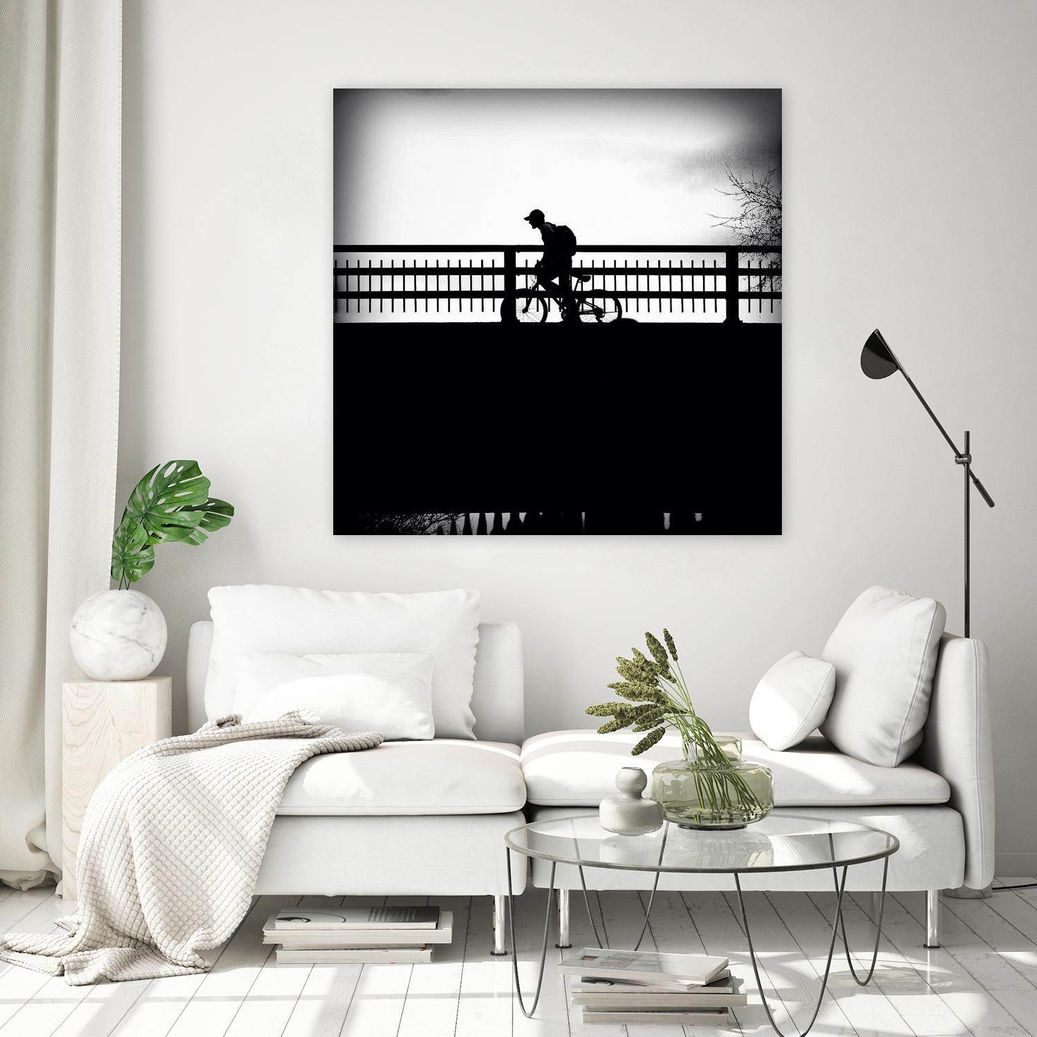 Lone Rider by Jean-François Dupuis on GIANT ART - white black & white bicyclette