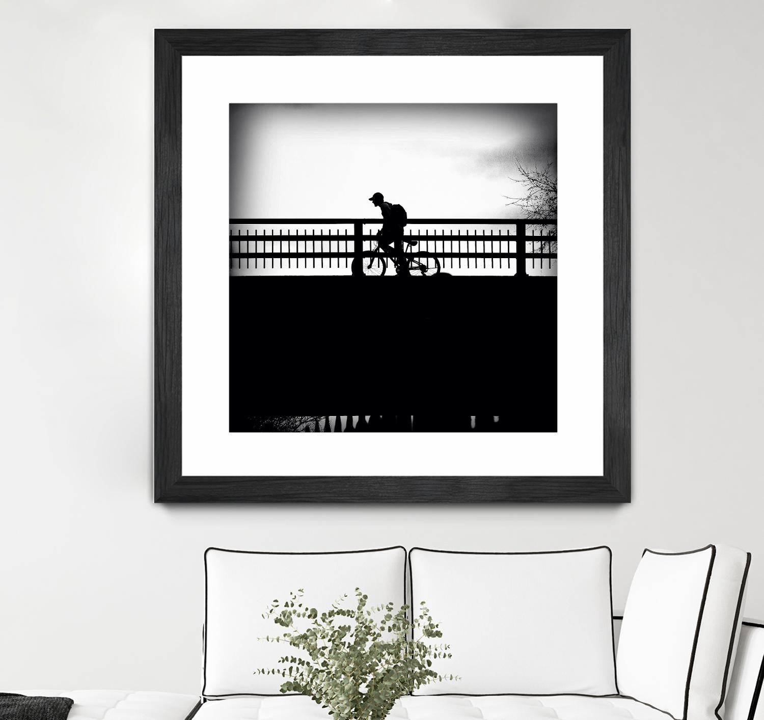 Lone Rider by Jean-François Dupuis on GIANT ART - white black & white bicyclette