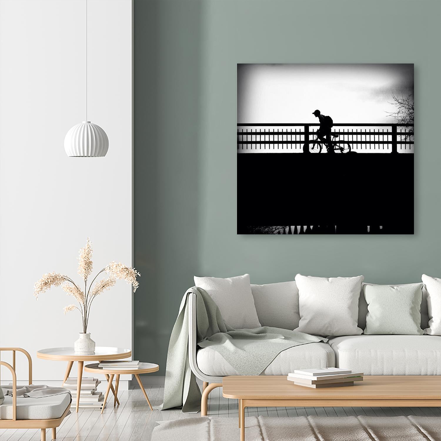 Lone Rider by Jean-François Dupuis on GIANT ART - white black & white bicyclette