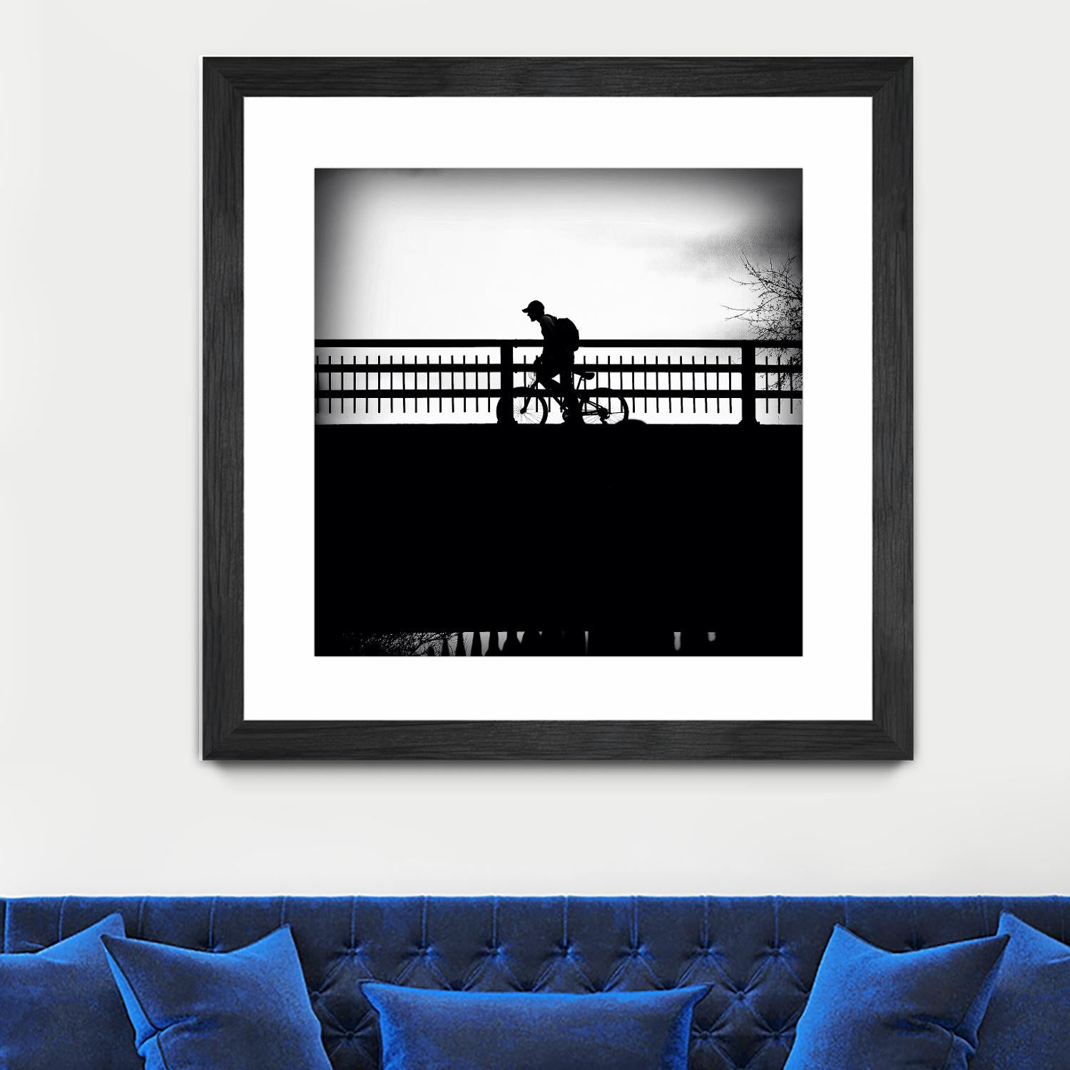 Lone Rider by Jean-François Dupuis on GIANT ART - white black & white bicyclette