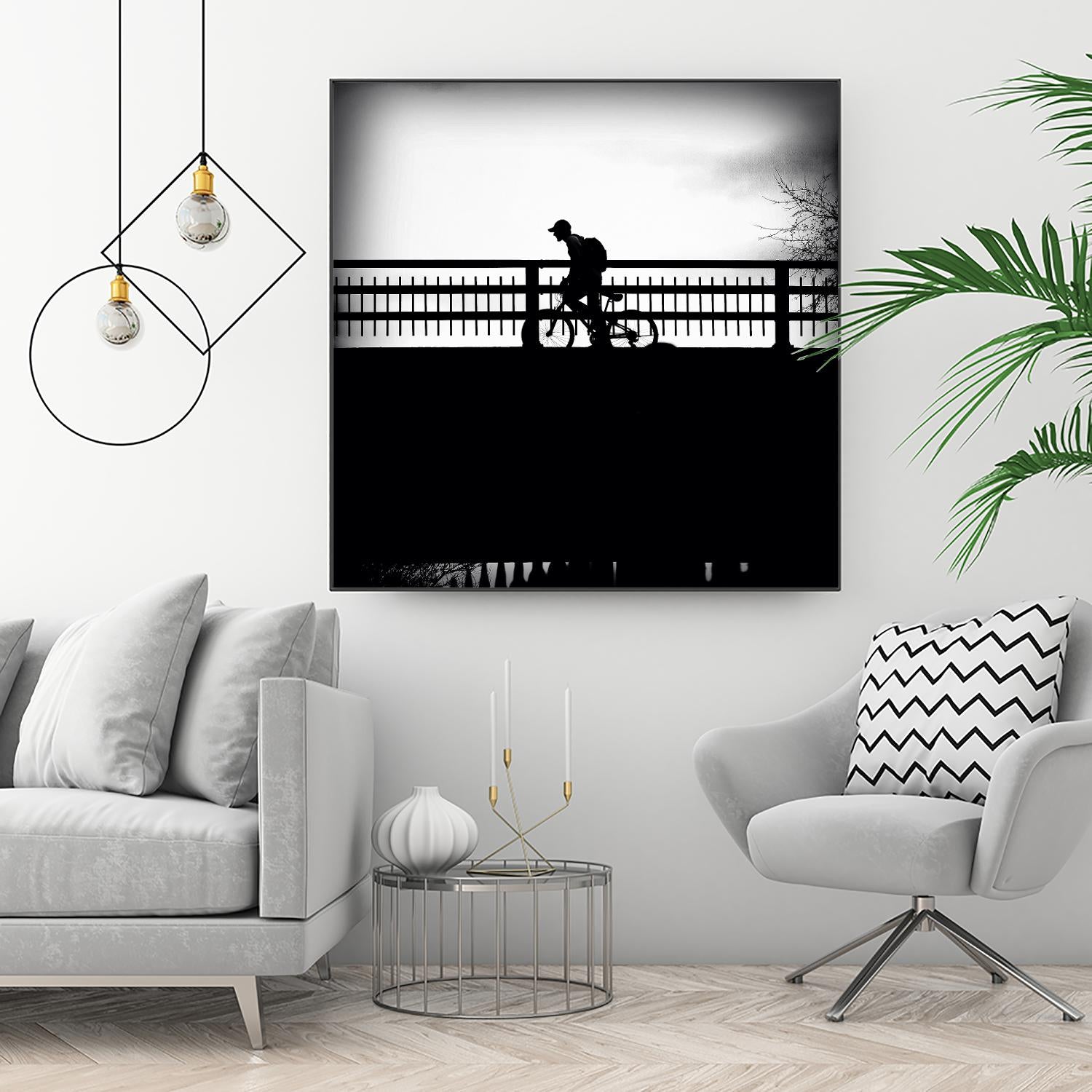 Lone Rider by Jean-François Dupuis on GIANT ART - white black & white bicyclette