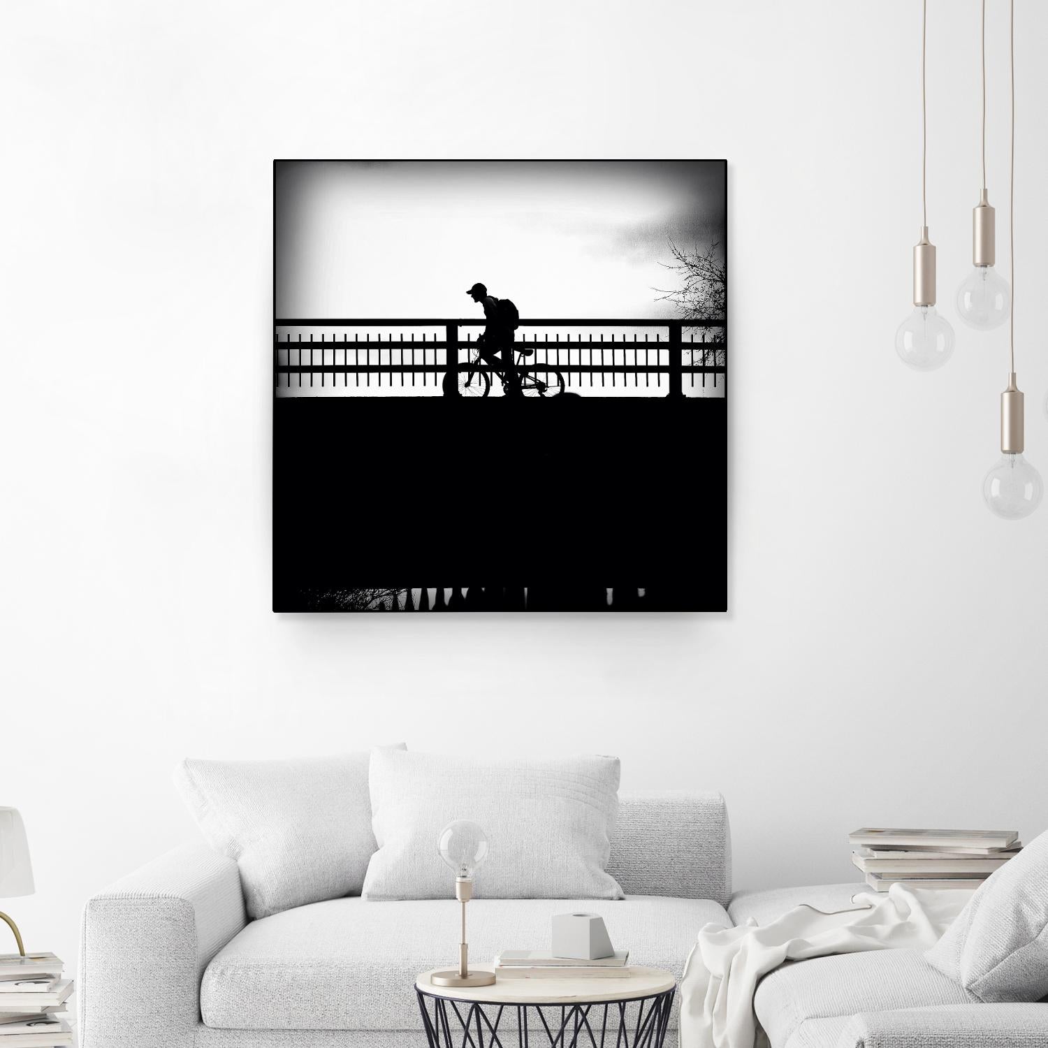 Lone Rider by Jean-François Dupuis on GIANT ART - white black & white bicyclette