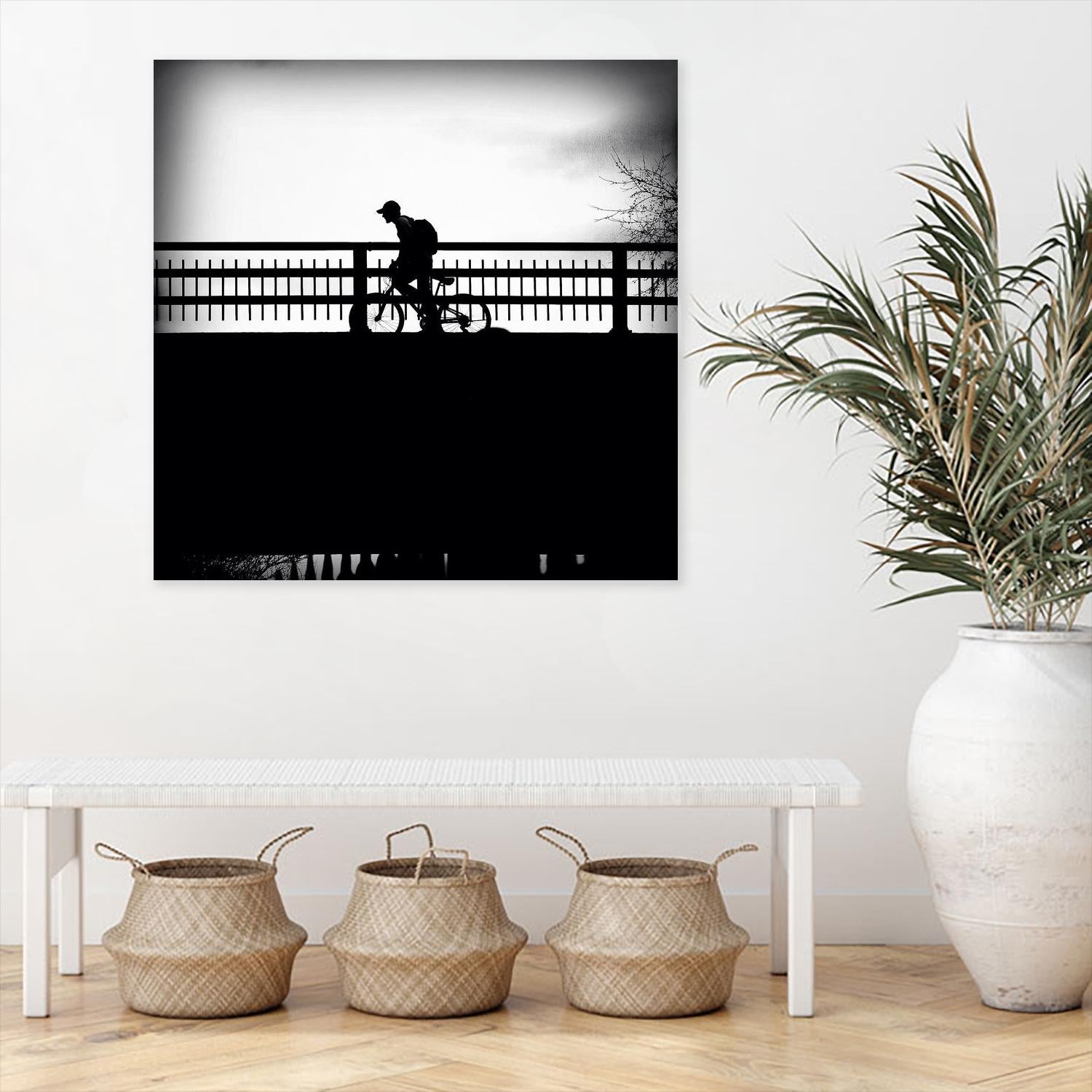 Lone Rider by Jean-François Dupuis on GIANT ART - white black & white bicyclette