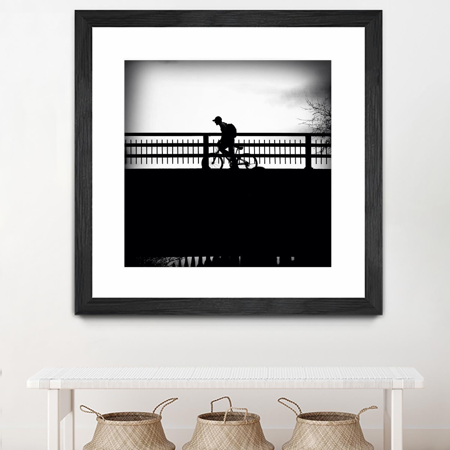 Lone Rider by Jean-François Dupuis on GIANT ART - white black & white bicyclette