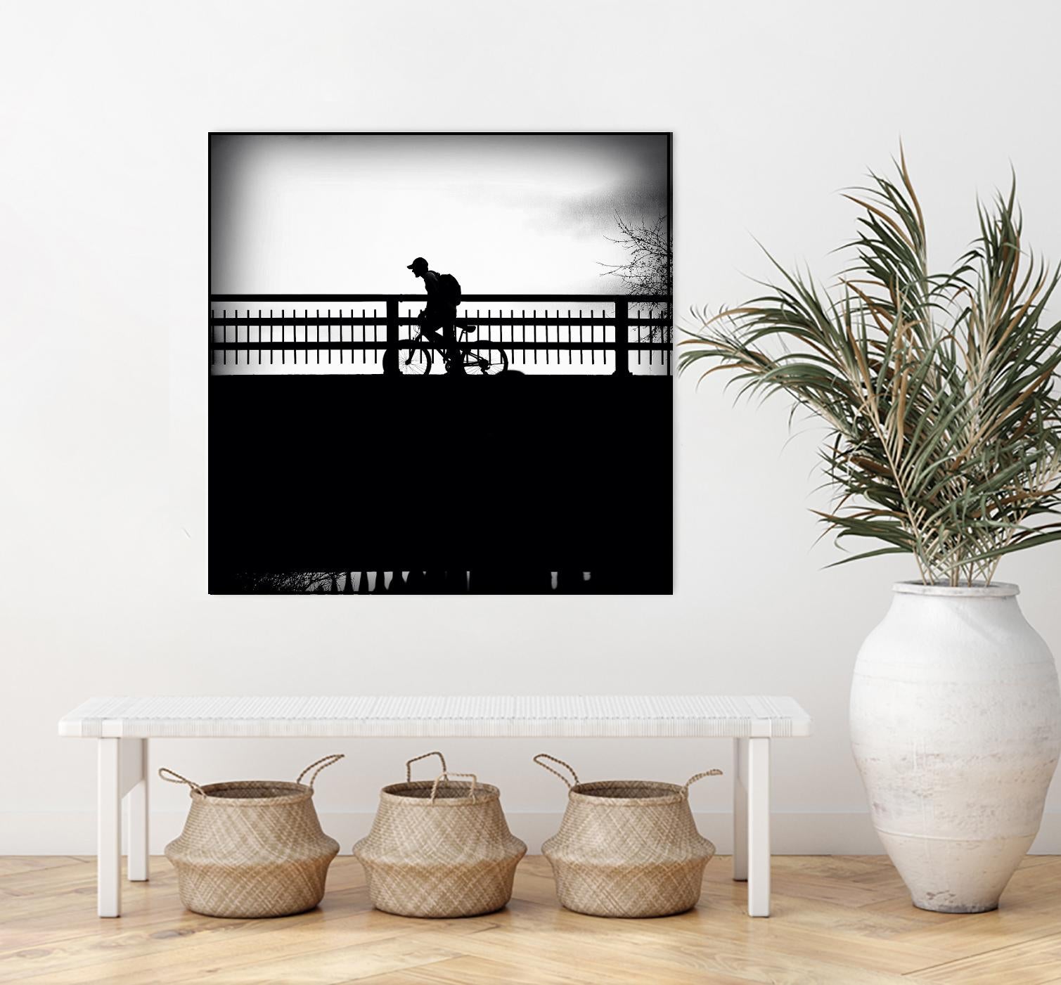 Lone Rider by Jean-François Dupuis on GIANT ART - white black & white bicyclette