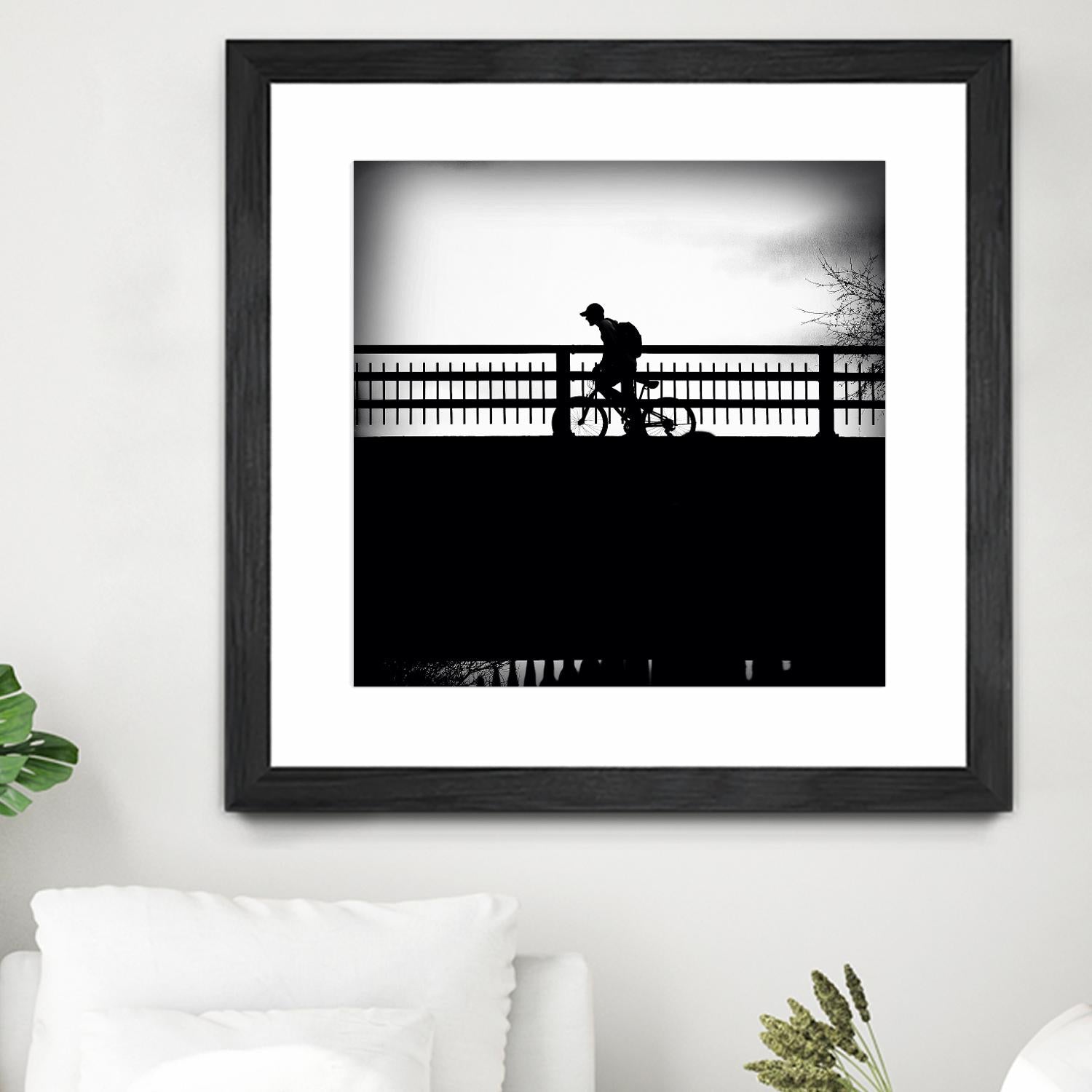 Lone Rider by Jean-François Dupuis on GIANT ART - white black & white bicyclette