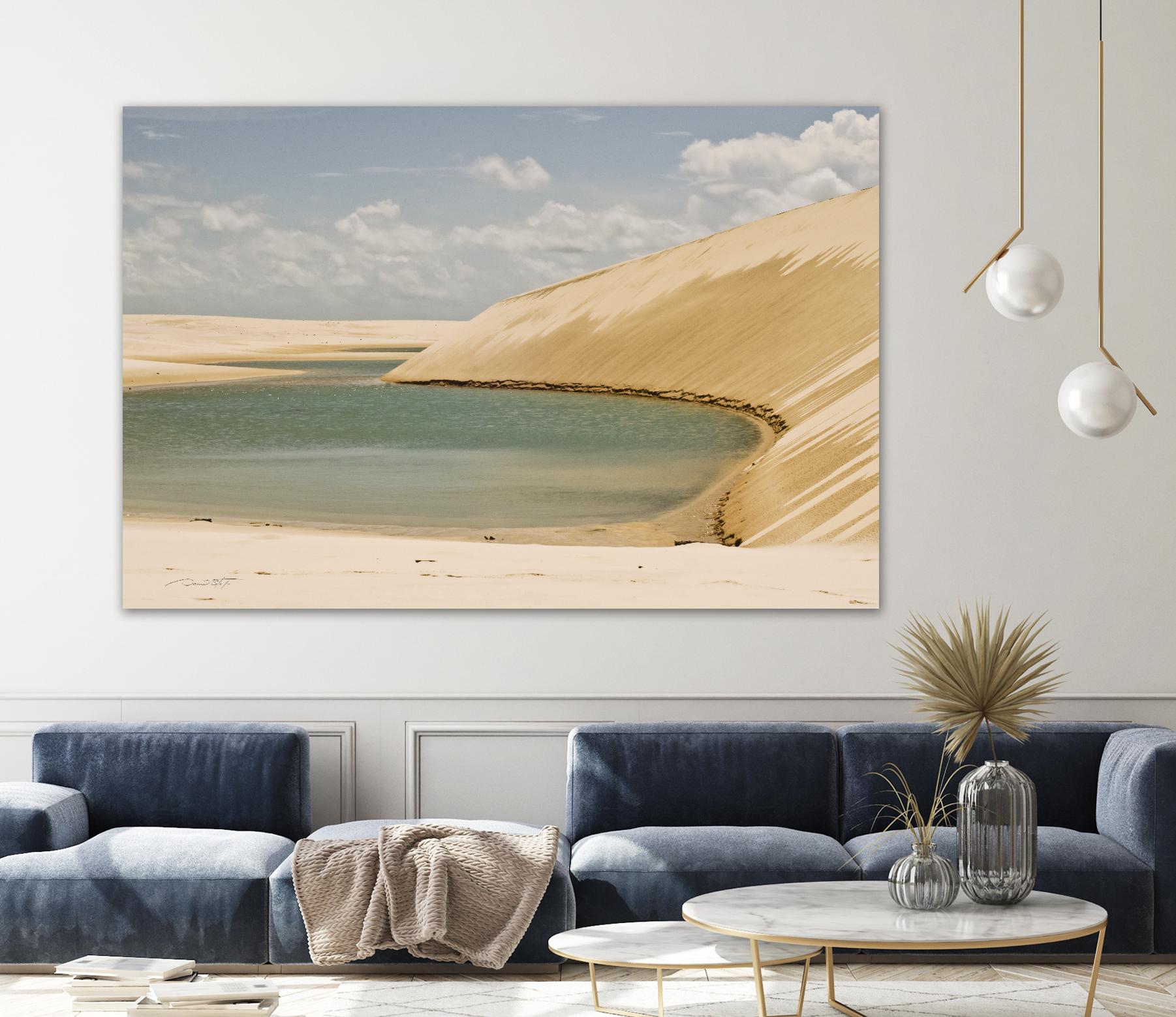 Light Blue Lagoa by Daniel Stanford on GIANT ART - beige landscape