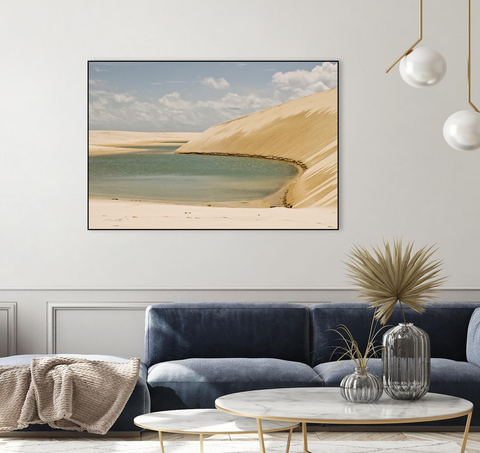 Light Blue Lagoa by Daniel Stanford on GIANT ART - beige landscape