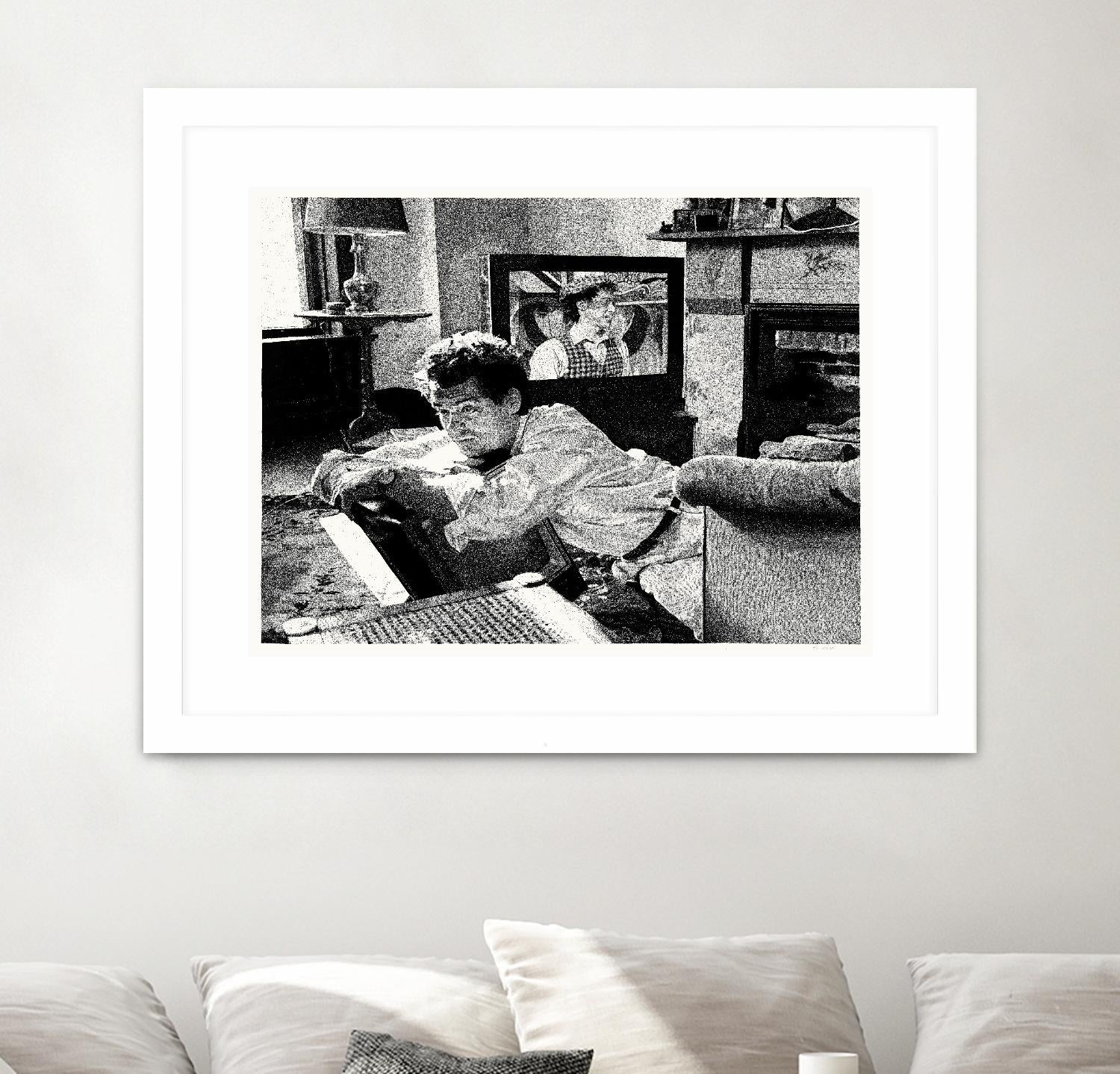 On television by Gill Alexander on GIANT ART - white black & white movie