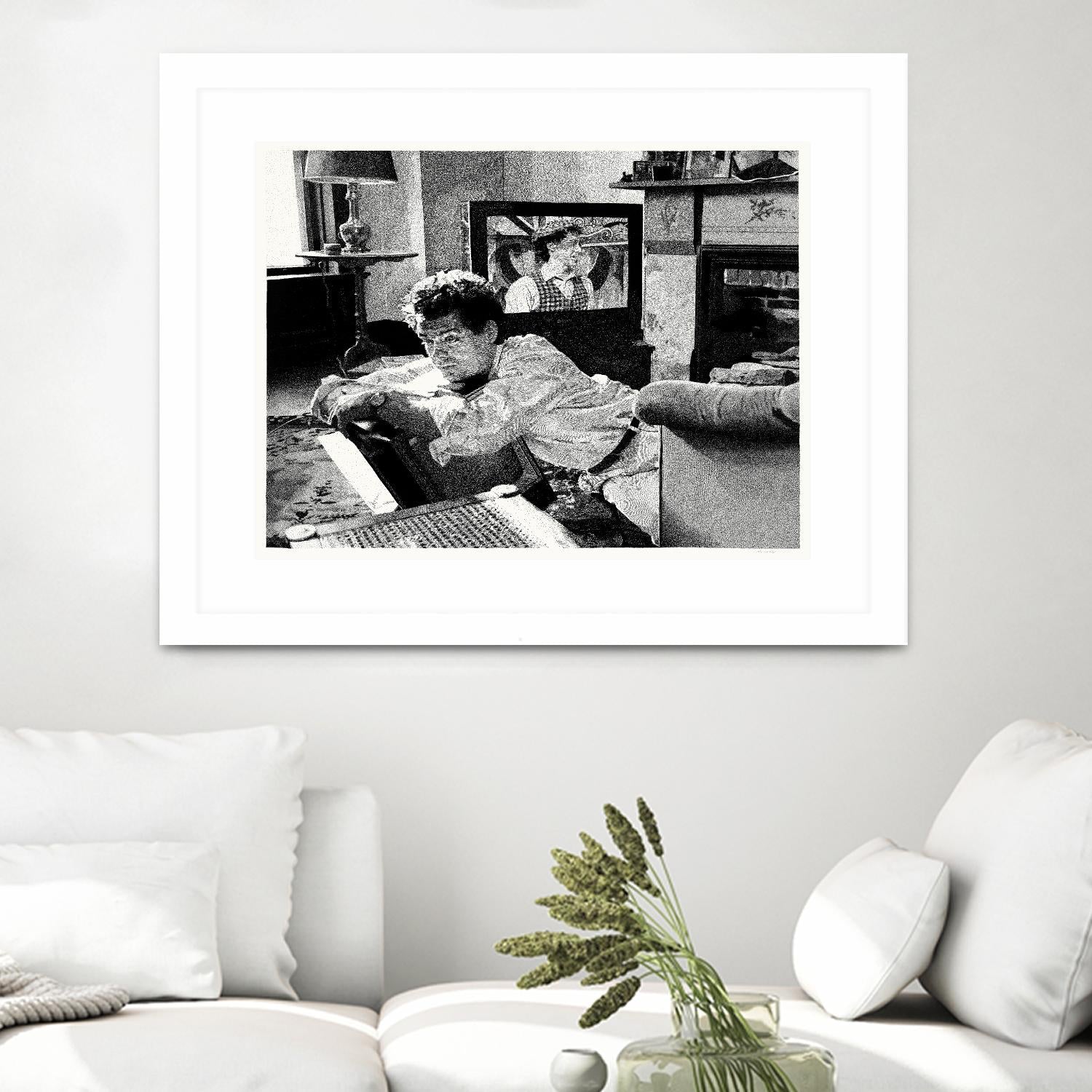 On television by Gill Alexander on GIANT ART - white black & white movie