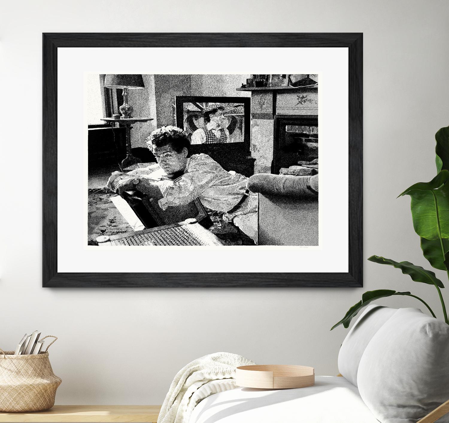 On television by Gill Alexander on GIANT ART - white black & white movie