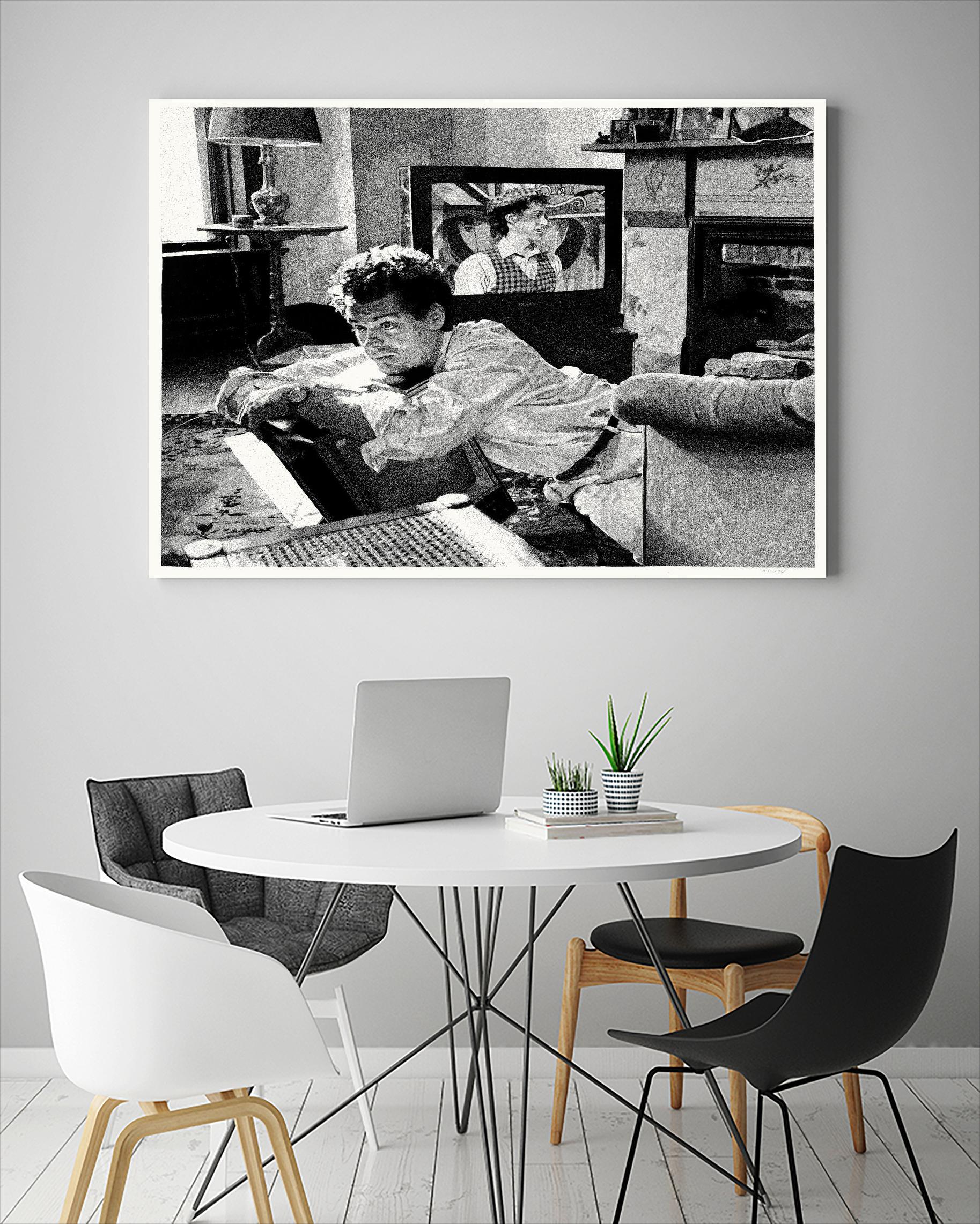 On television by Gill Alexander on GIANT ART - white black & white movie