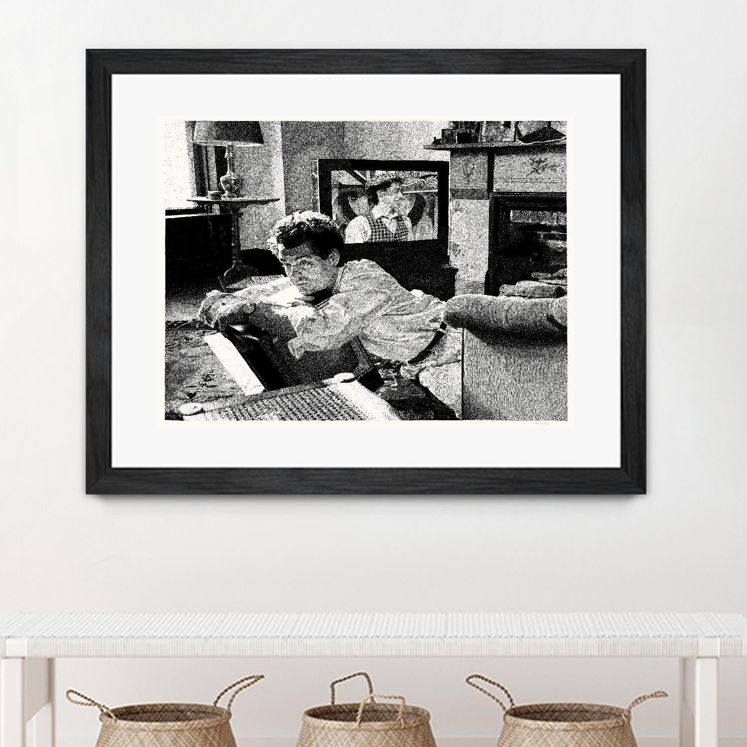 On television by Gill Alexander on GIANT ART - white black & white movie