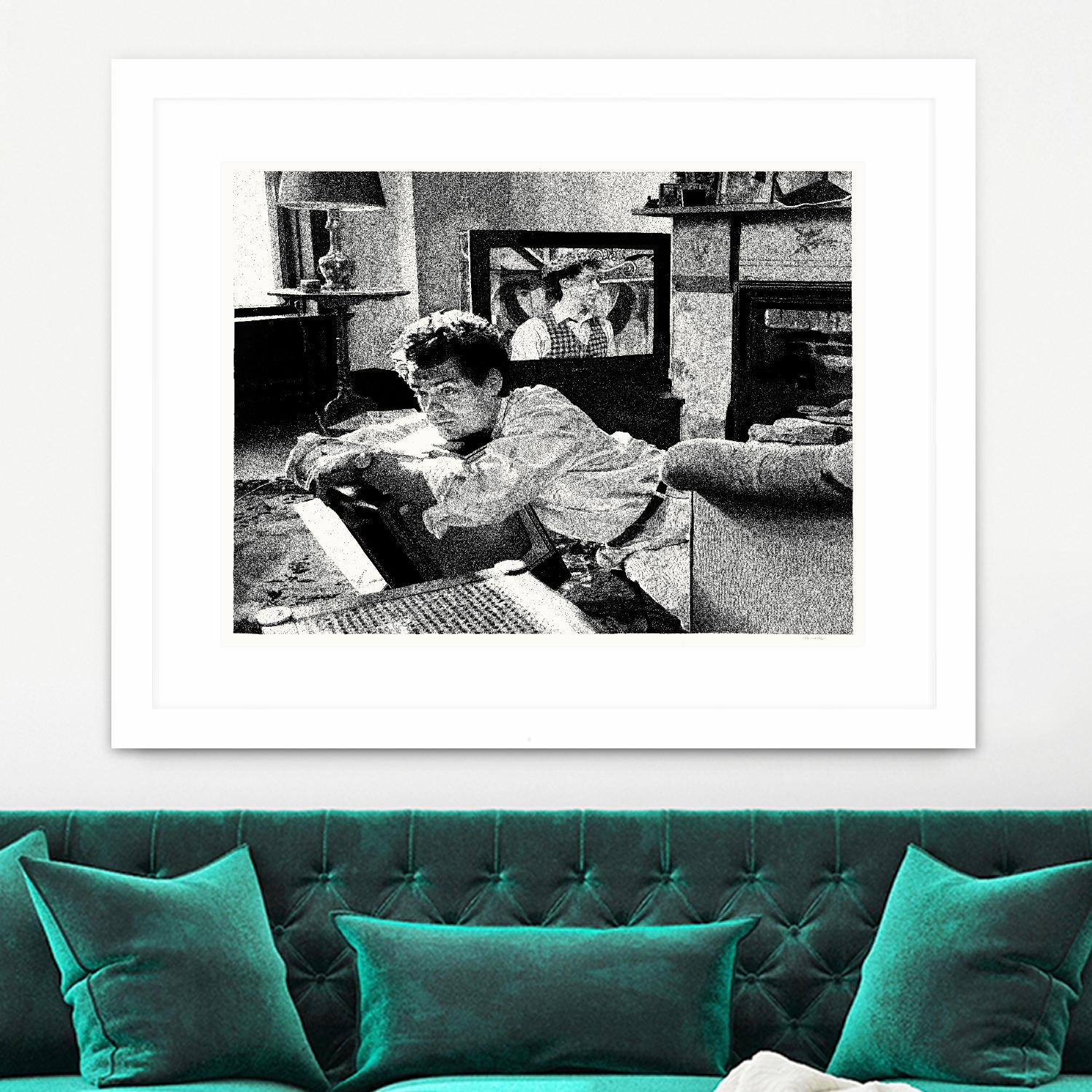 On television by Gill Alexander on GIANT ART - white black & white movie