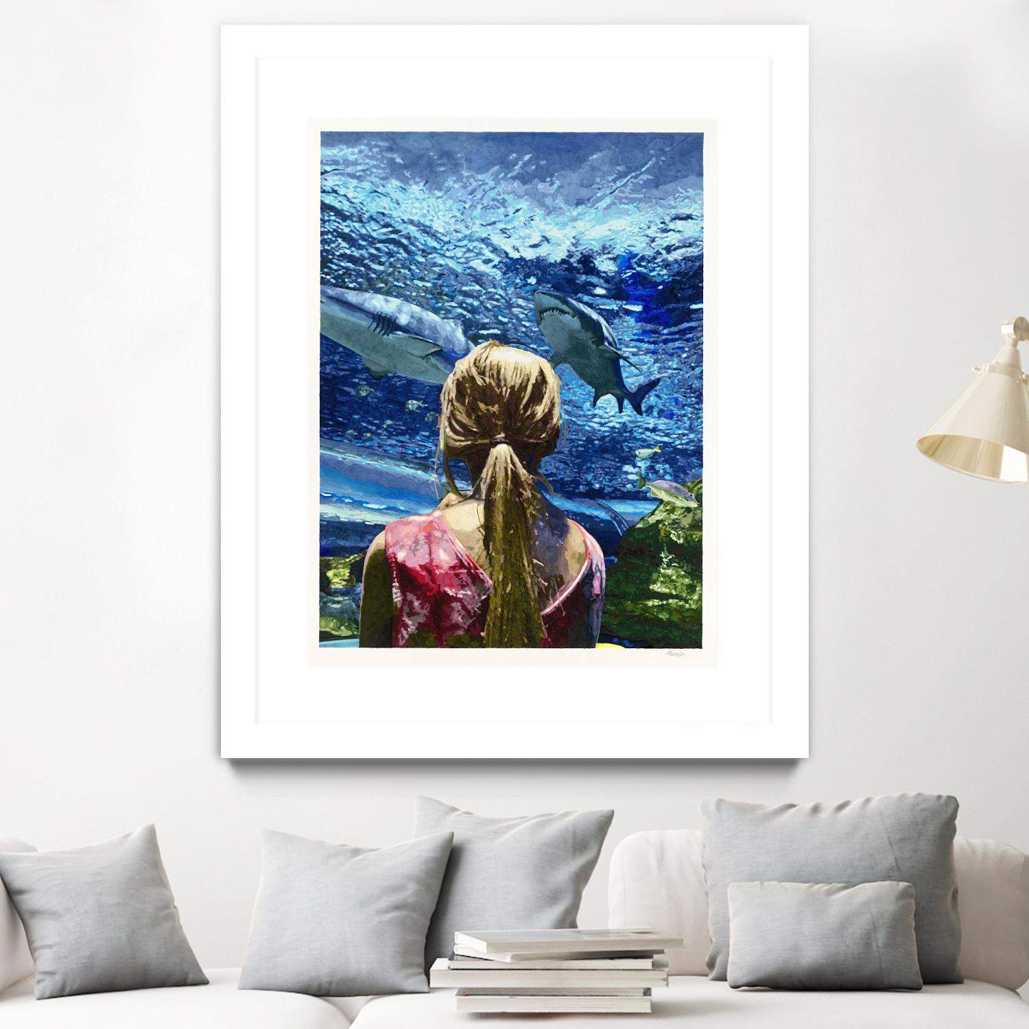 Discovery of Water by Gill Alexander on GIANT ART - pink figurative shark