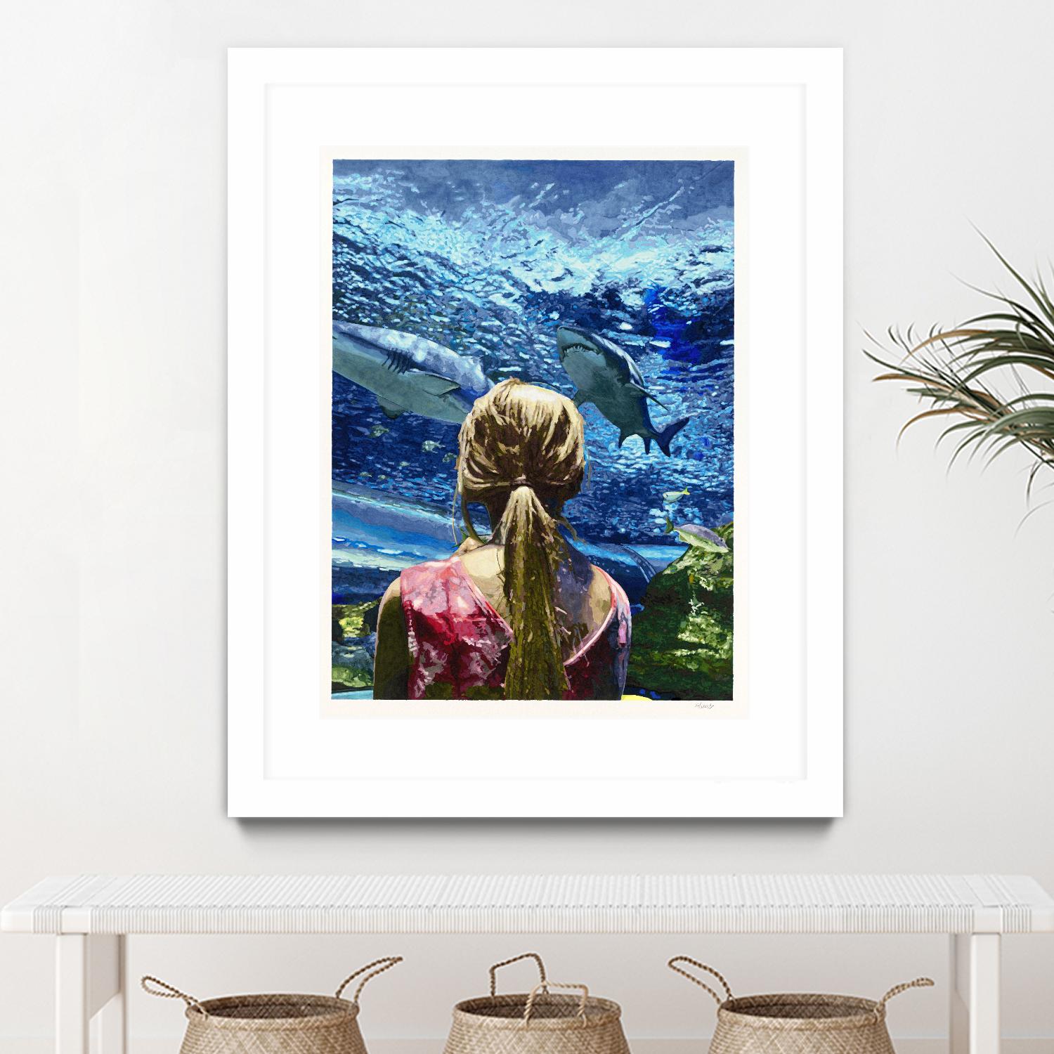 Discovery of Water by Gill Alexander on GIANT ART - pink figurative shark