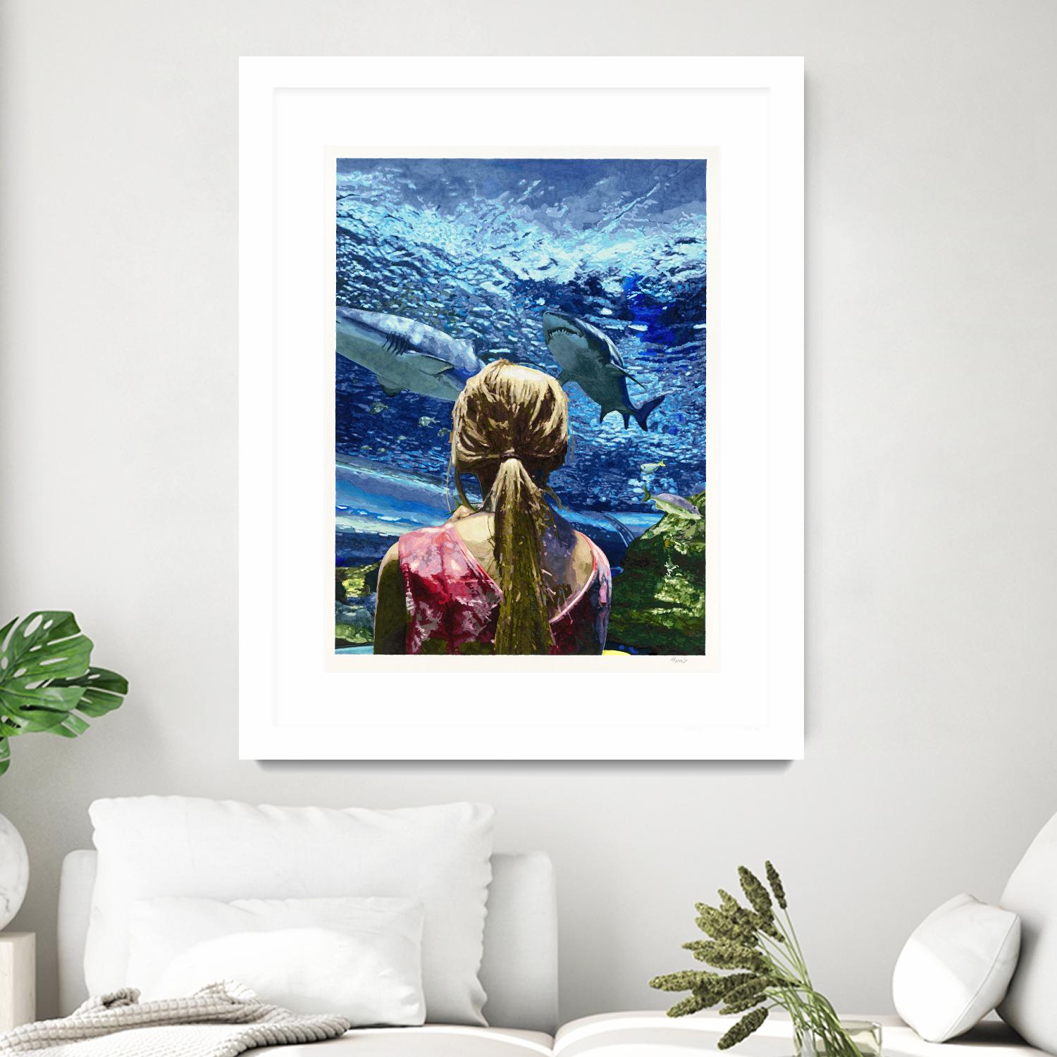 Discovery of Water by Gill Alexander on GIANT ART - pink figurative shark