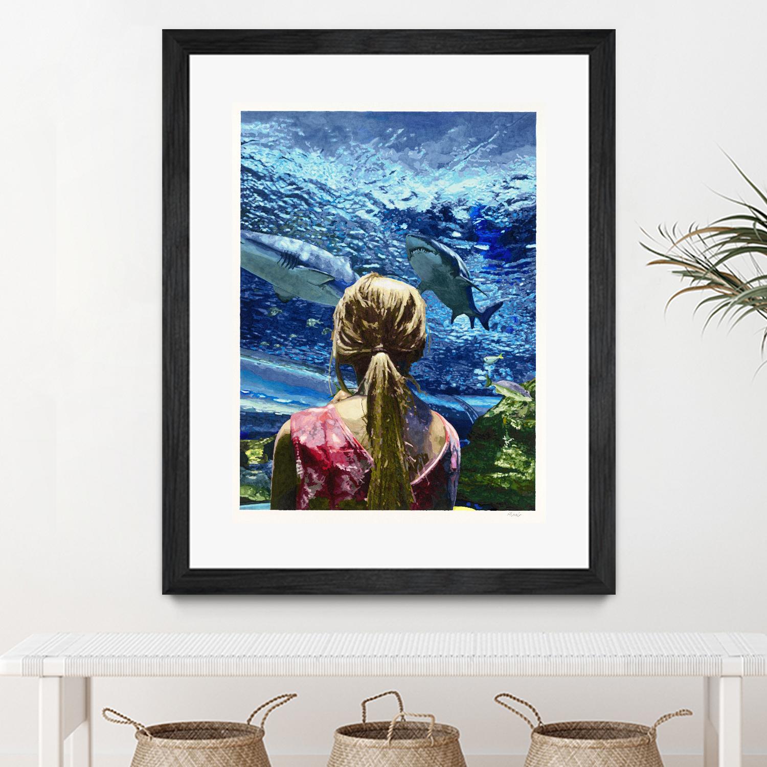 Discovery of Water by Gill Alexander on GIANT ART - pink figurative shark