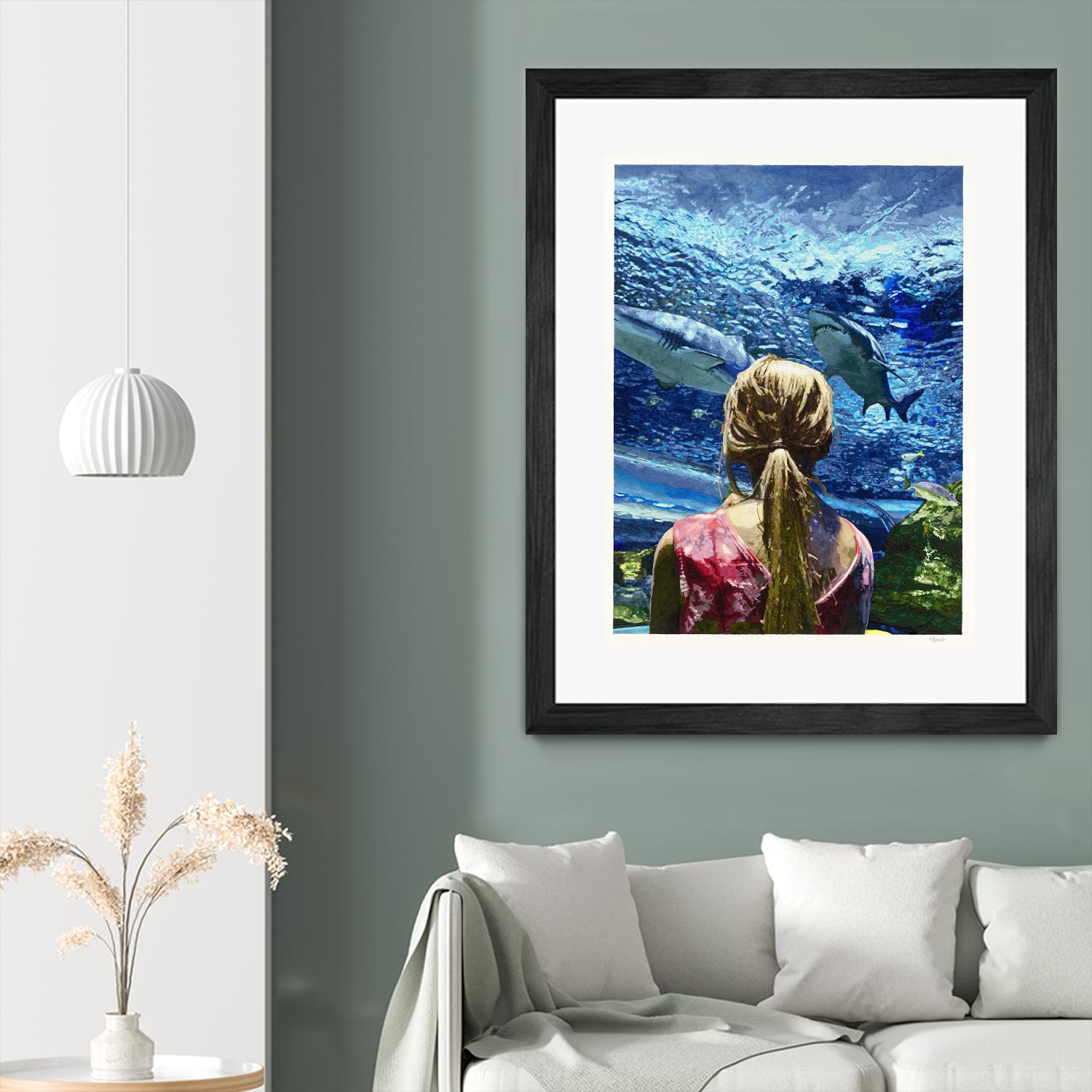 Discovery of Water by Gill Alexander on GIANT ART - pink figurative shark