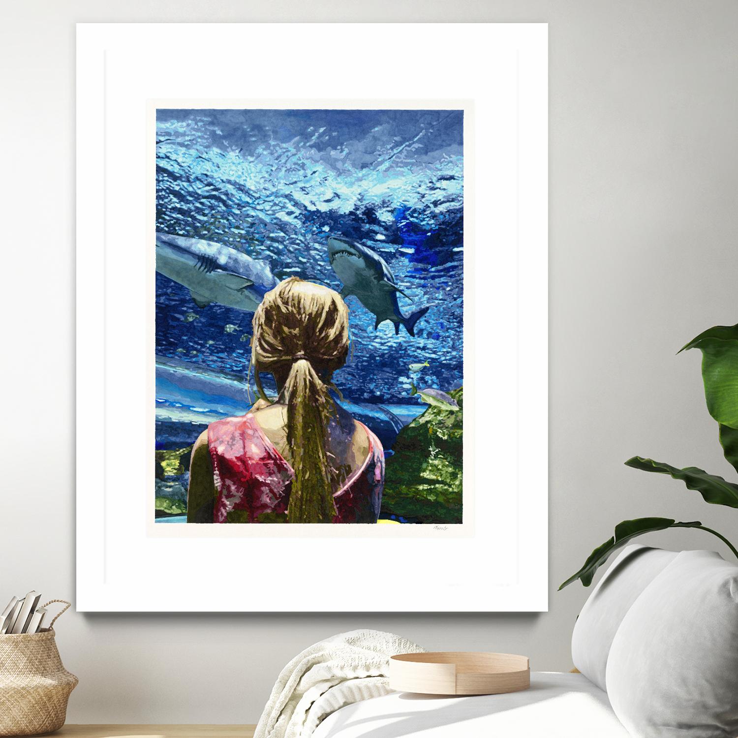 Discovery of Water by Gill Alexander on GIANT ART - pink figurative shark