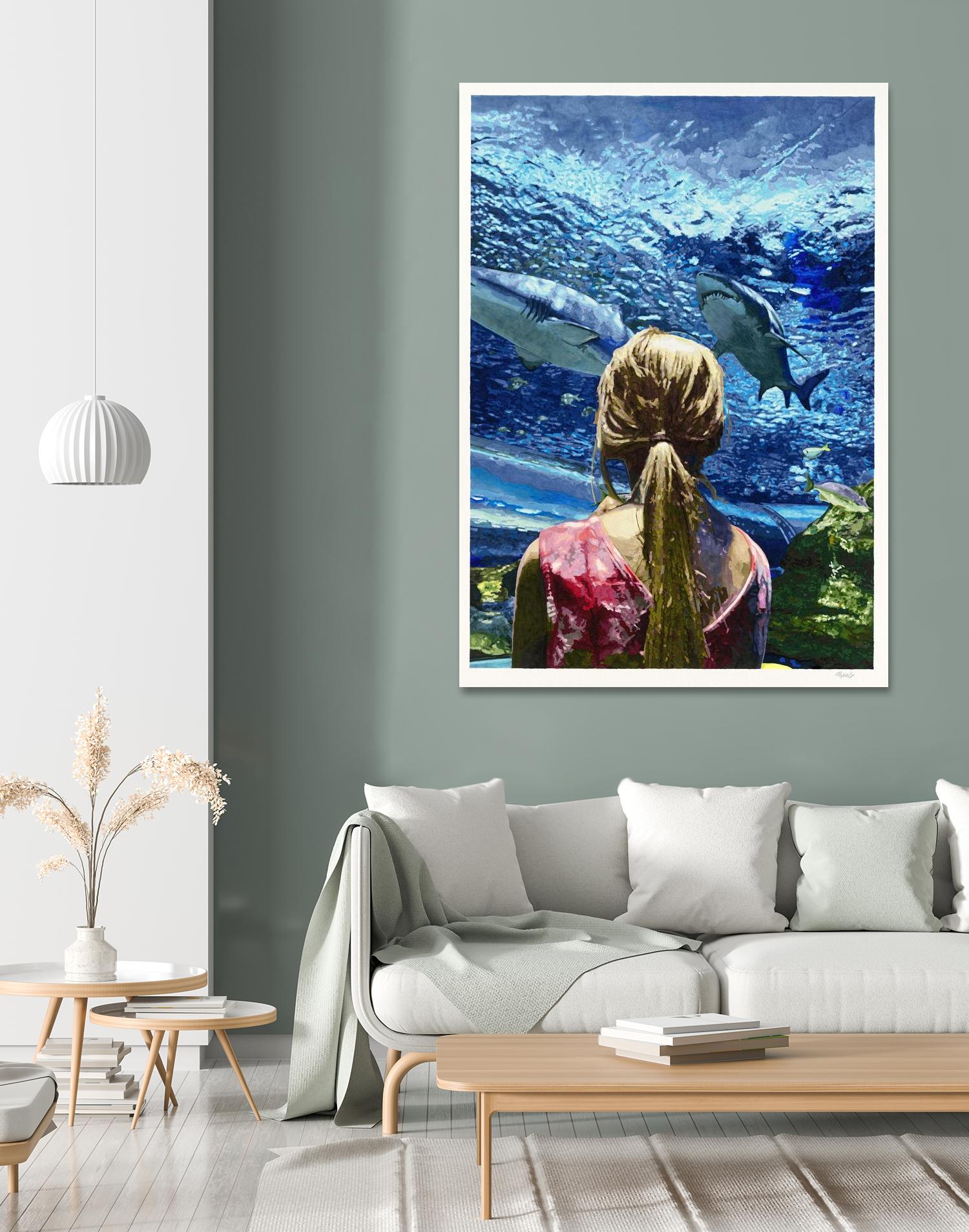 Discovery of Water by Gill Alexander on GIANT ART - pink figurative shark