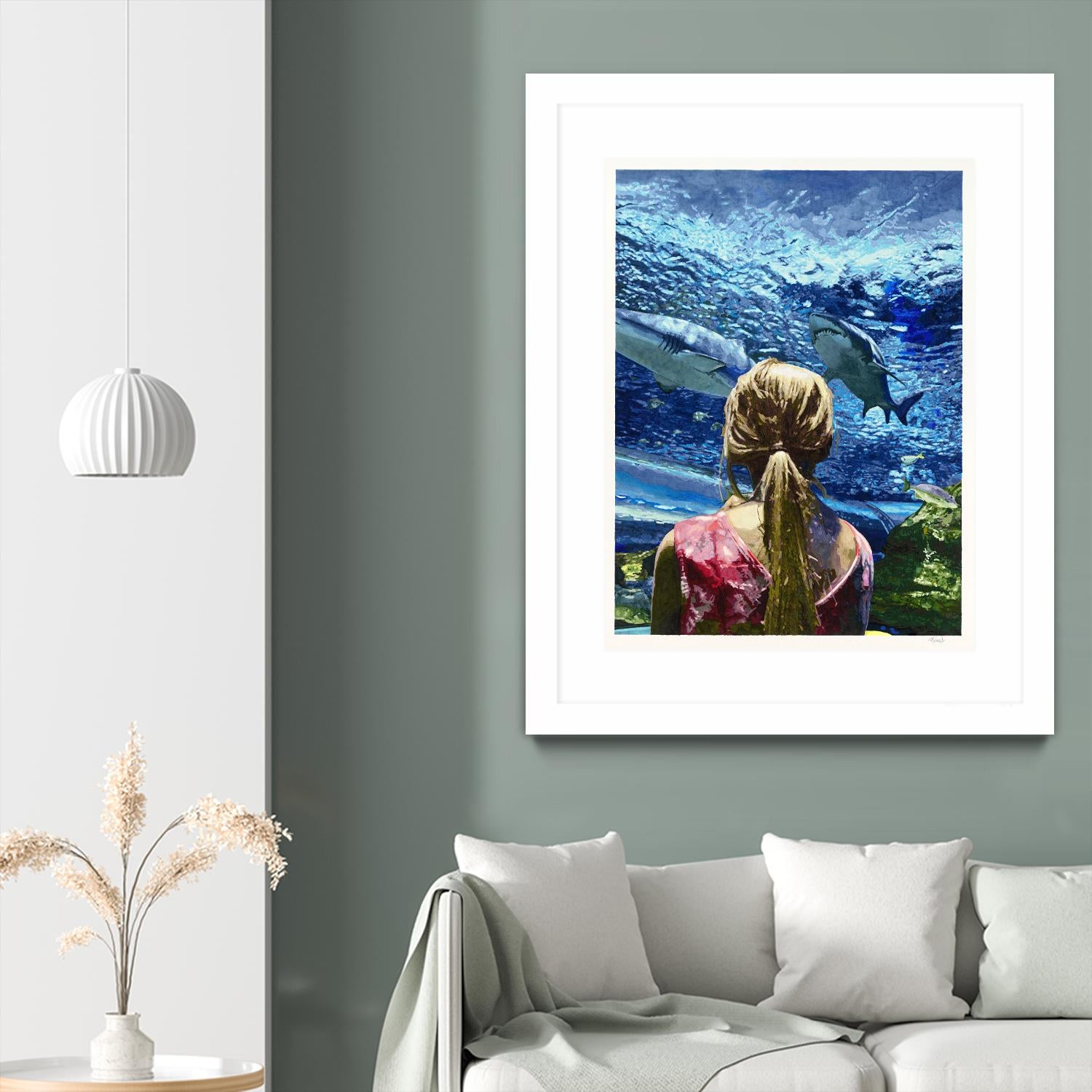 Discovery of Water by Gill Alexander on GIANT ART - pink figurative shark