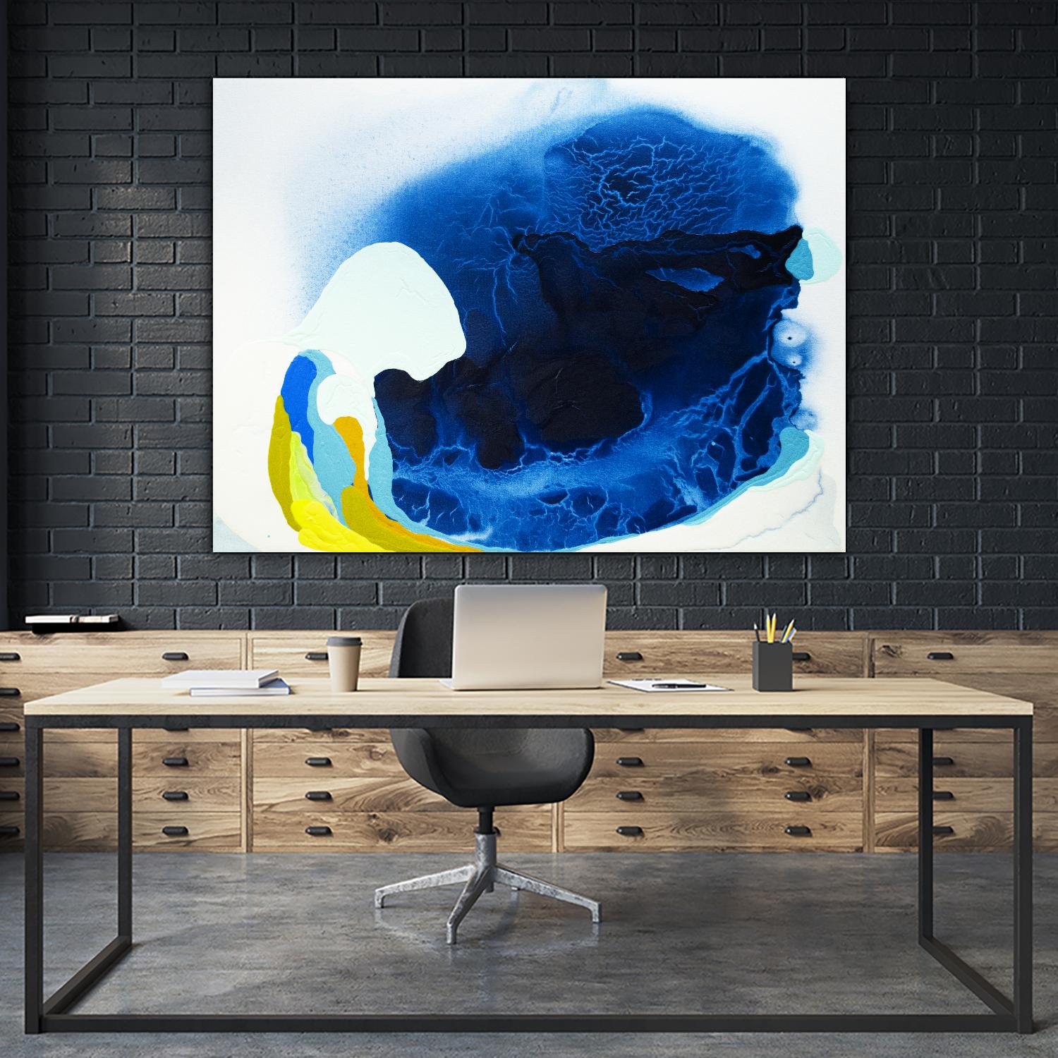 Maya V by Claire Desjardins on GIANT ART - blue abstract transparence