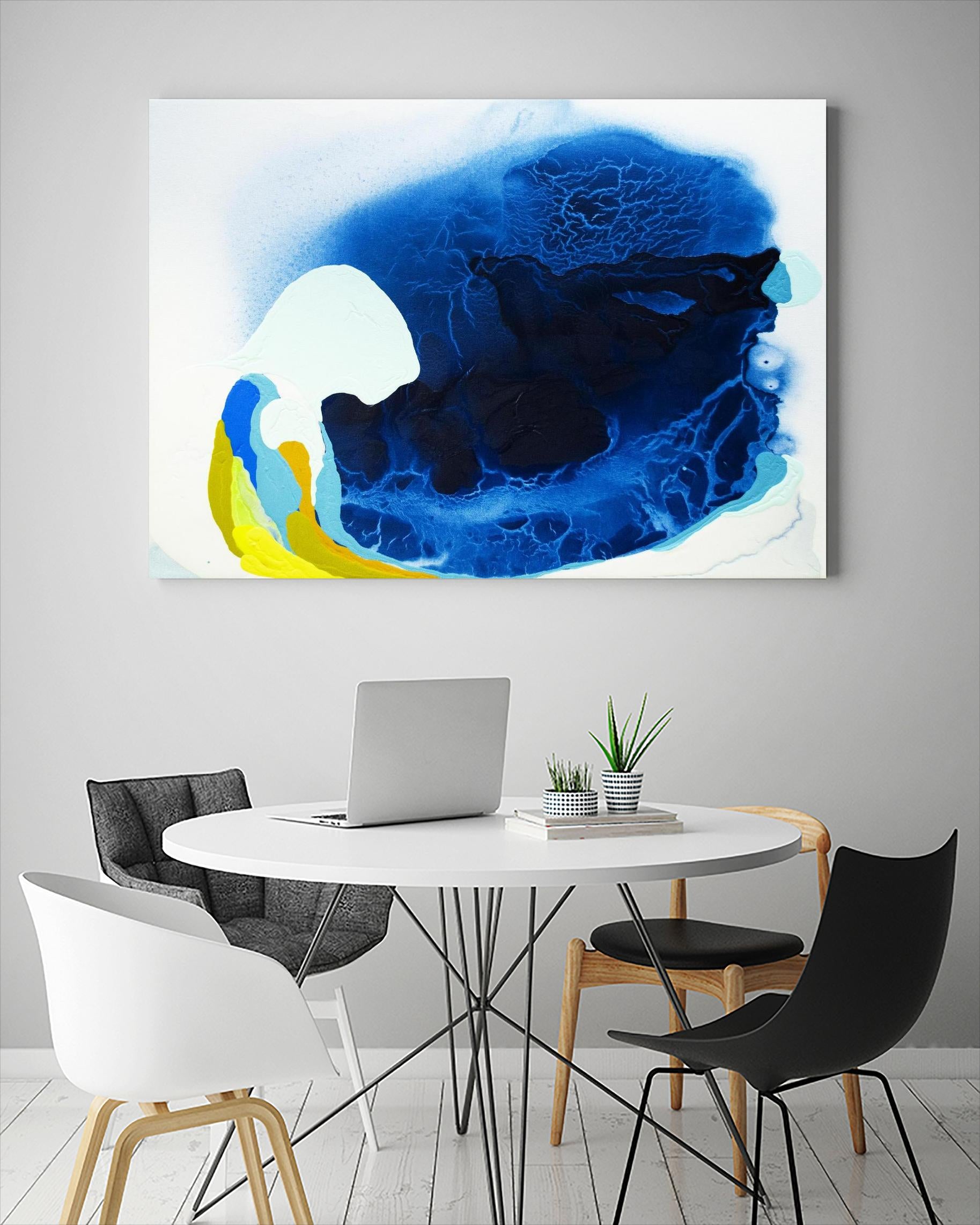 Maya V by Claire Desjardins on GIANT ART - blue abstract transparence