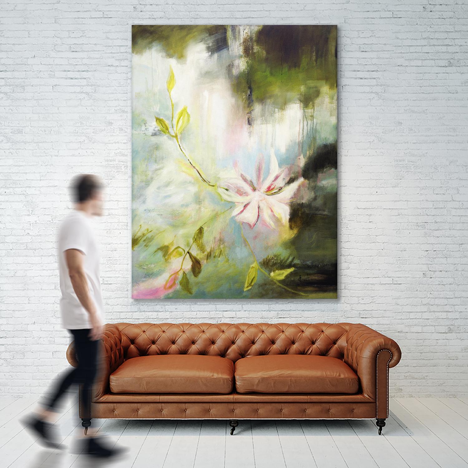 Fleur de poète by Kathleen Cloutier on GIANT ART - pink floral bord de l'eau