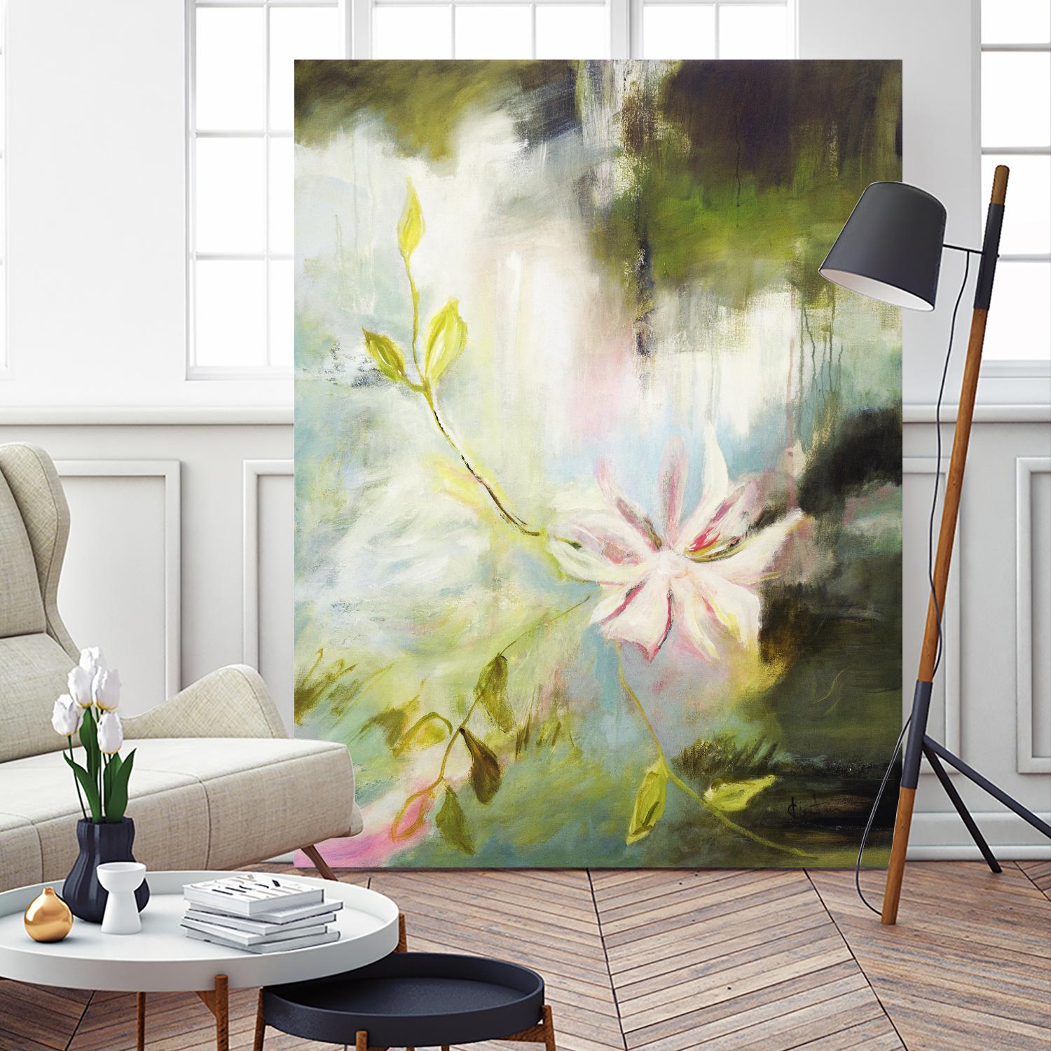 Fleur de poète by Kathleen Cloutier on GIANT ART - pink floral bord de l'eau