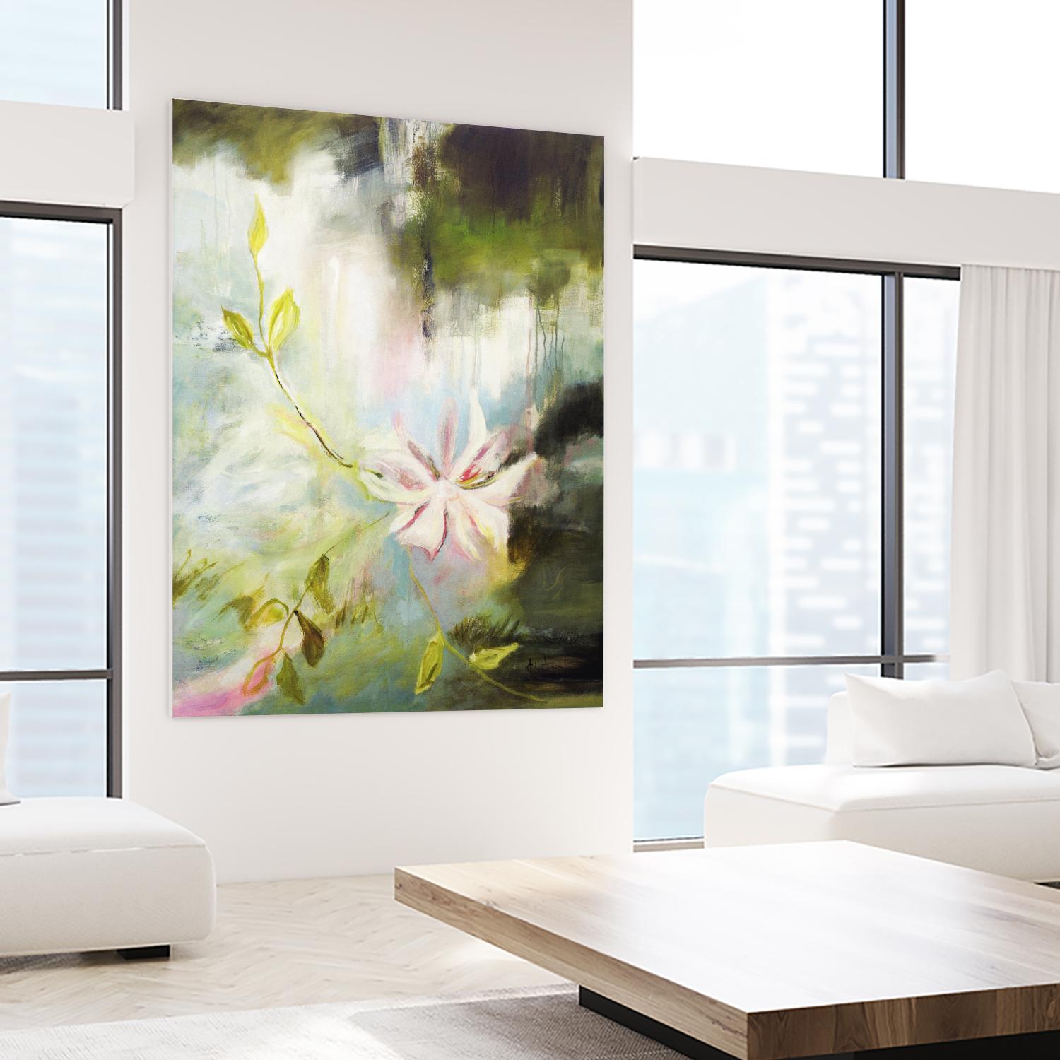 Fleur de poète by Kathleen Cloutier on GIANT ART - pink floral bord de l'eau