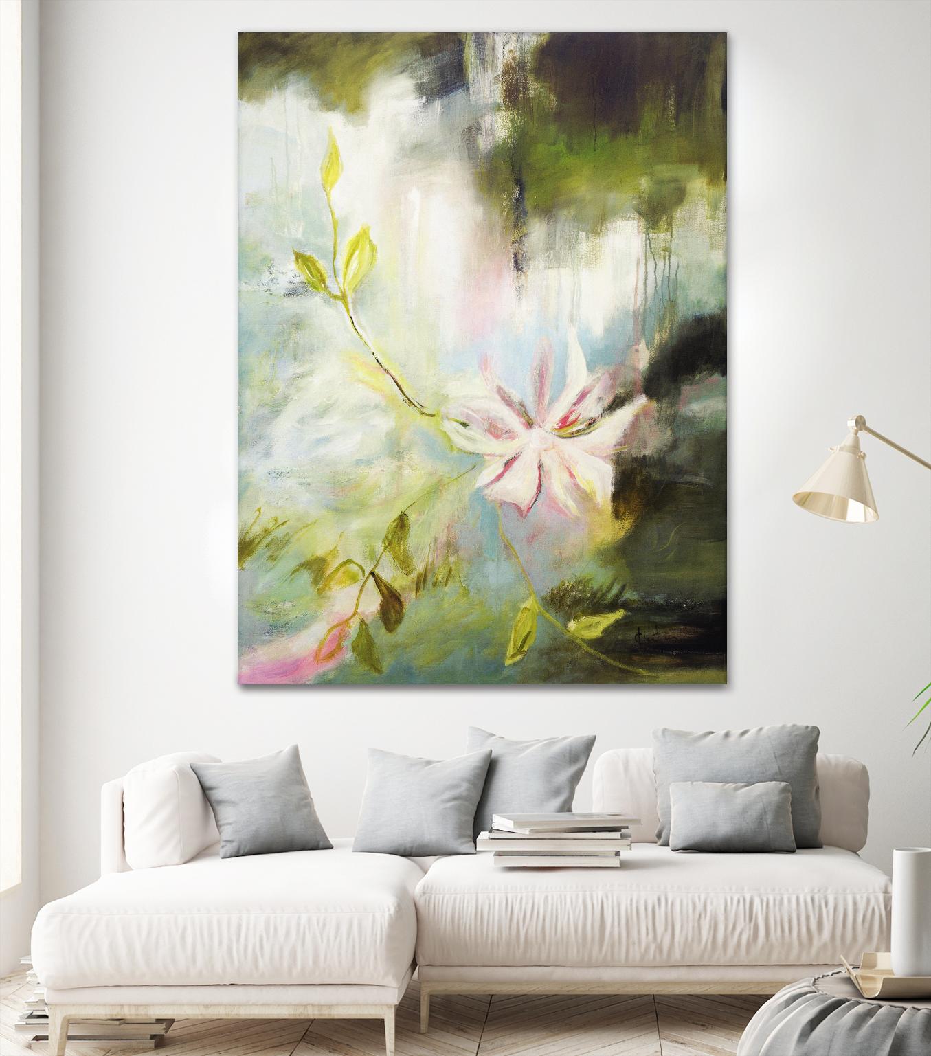 Fleur de poète by Kathleen Cloutier on GIANT ART - pink floral bord de l'eau