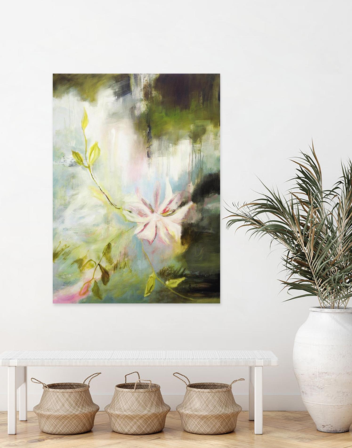 Fleur de poète by Kathleen Cloutier on GIANT ART - pink flowers bord de l'eau