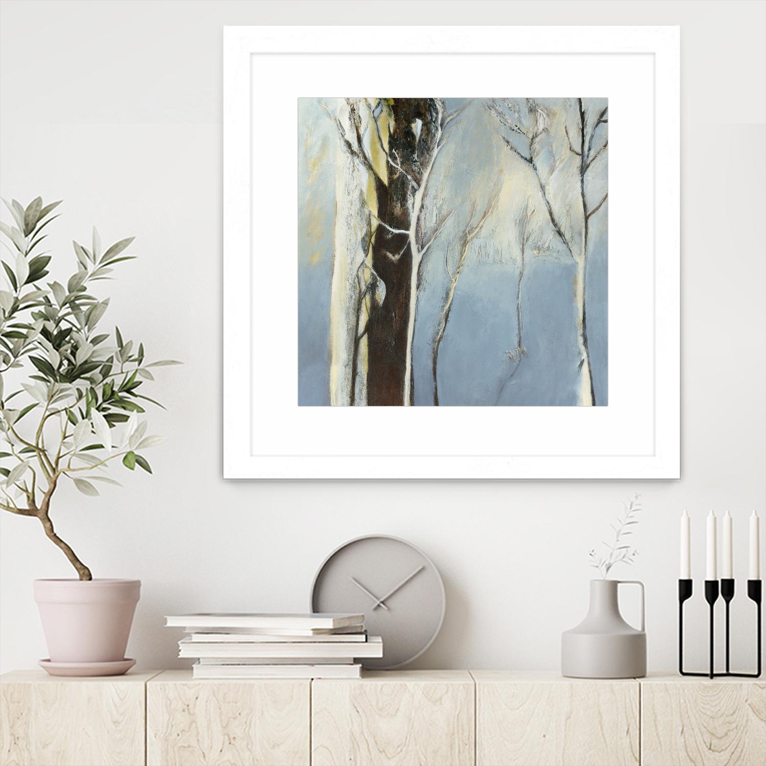 Contemporary Forest 2 by Kathleen Cloutier on GIANT ART - blue botanical arbres