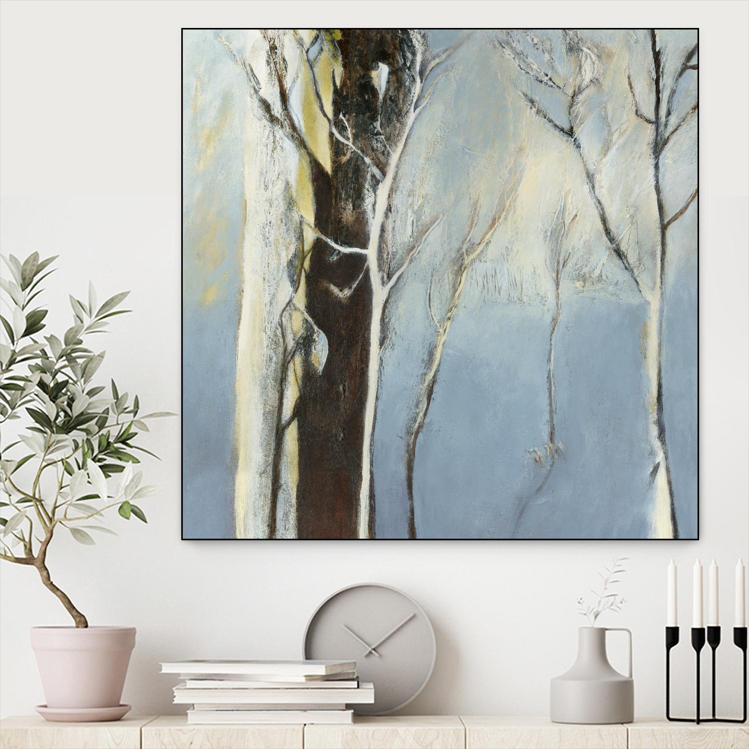 Contemporary Forest 2 by Kathleen Cloutier on GIANT ART - blue botanical arbres
