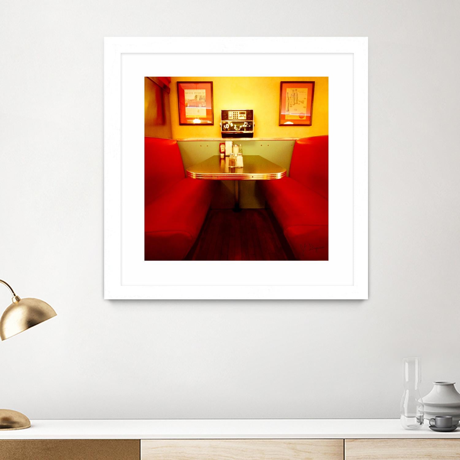 1945's diner IX by Jean-François Dupuis on GIANT ART - red vintage bench